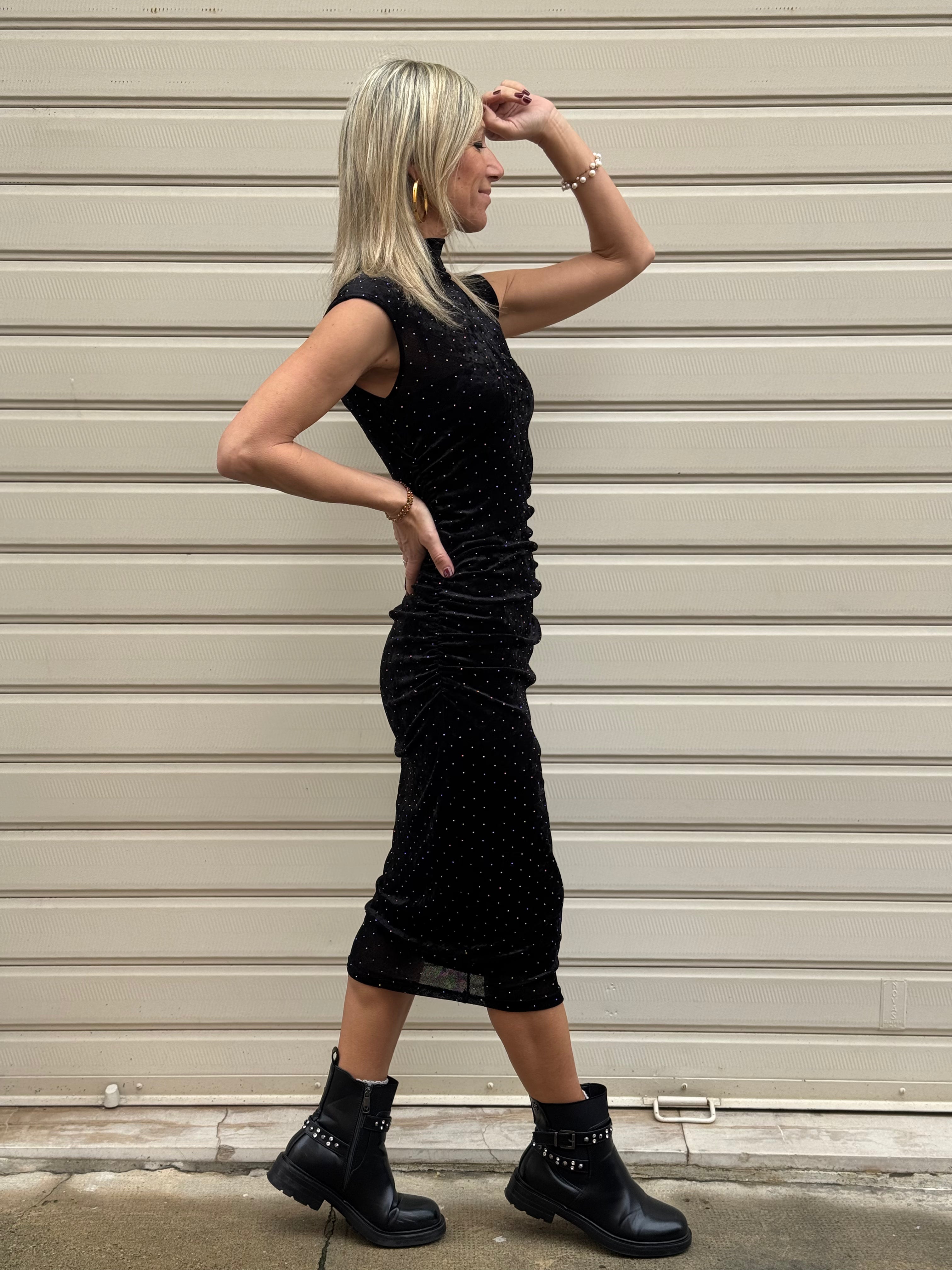 Abito velluto midi kontatto