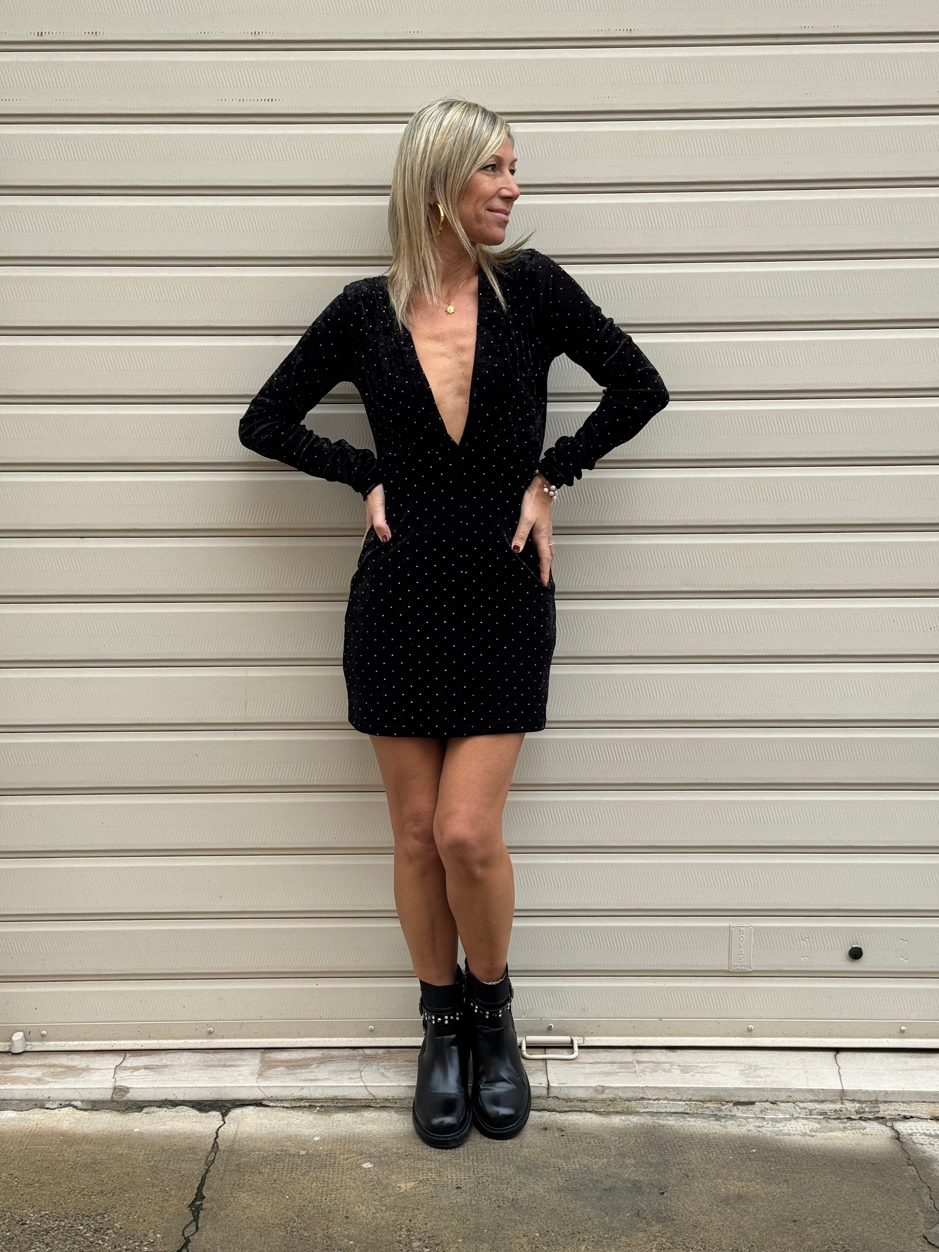 Abito velluto scollo v kontatto