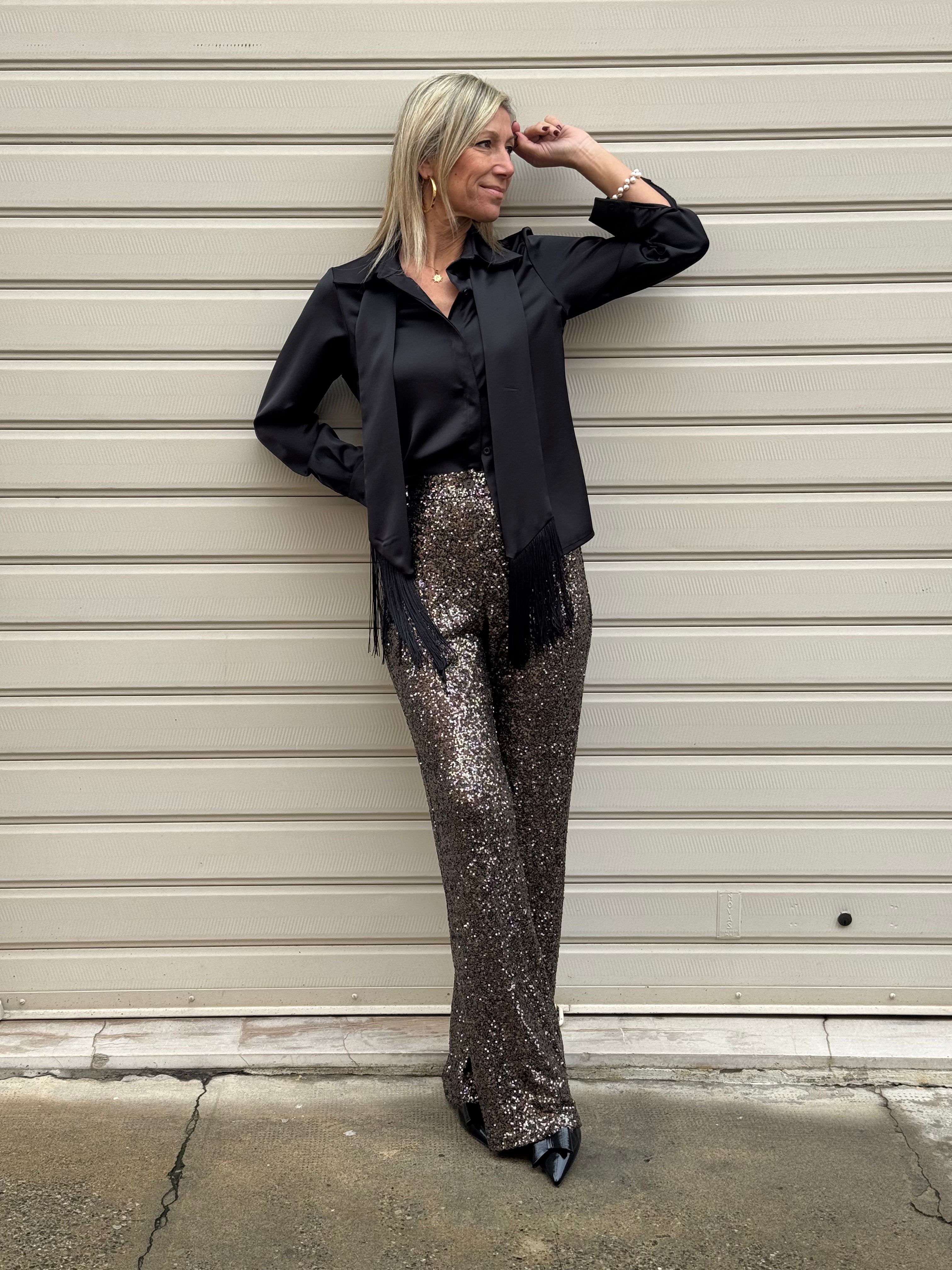 Pantalone paillettes artigli