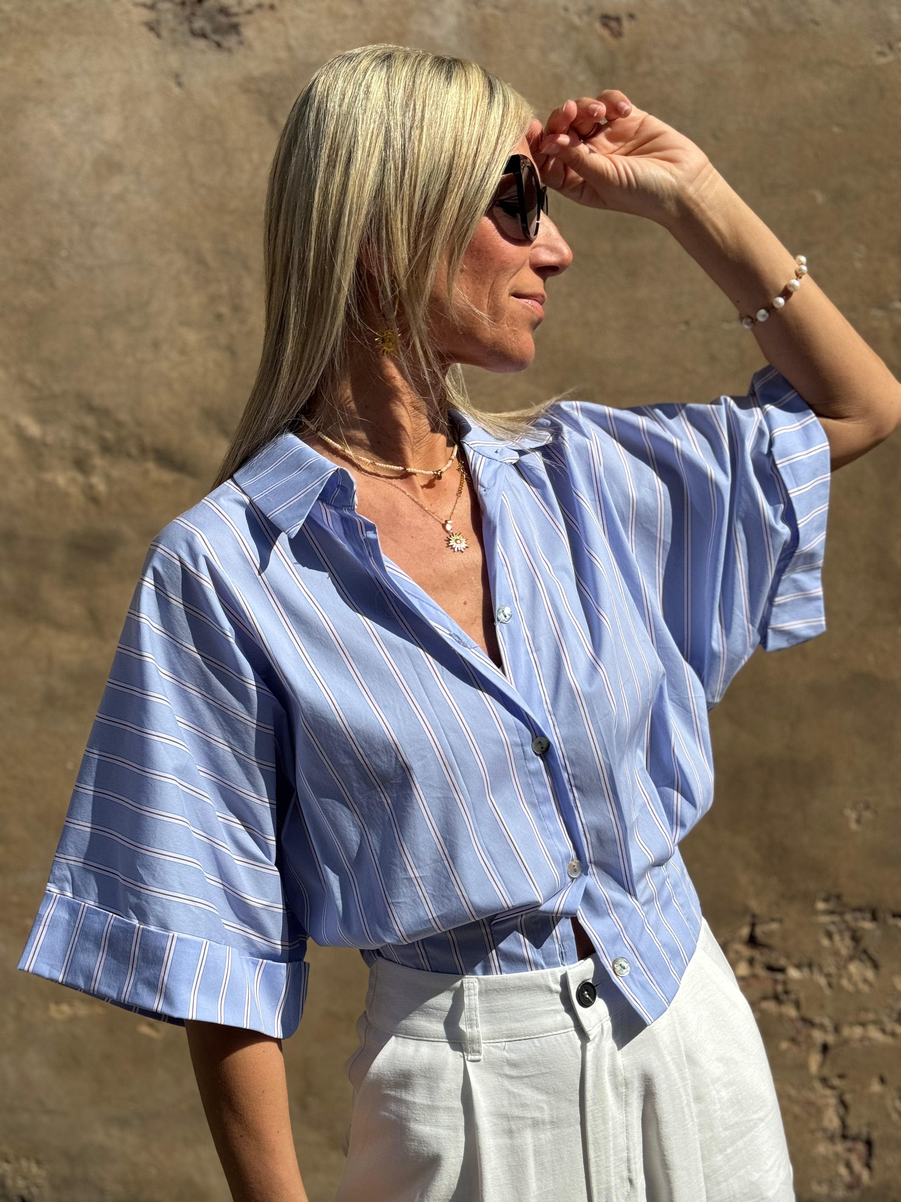 Camicia Cropped Righe