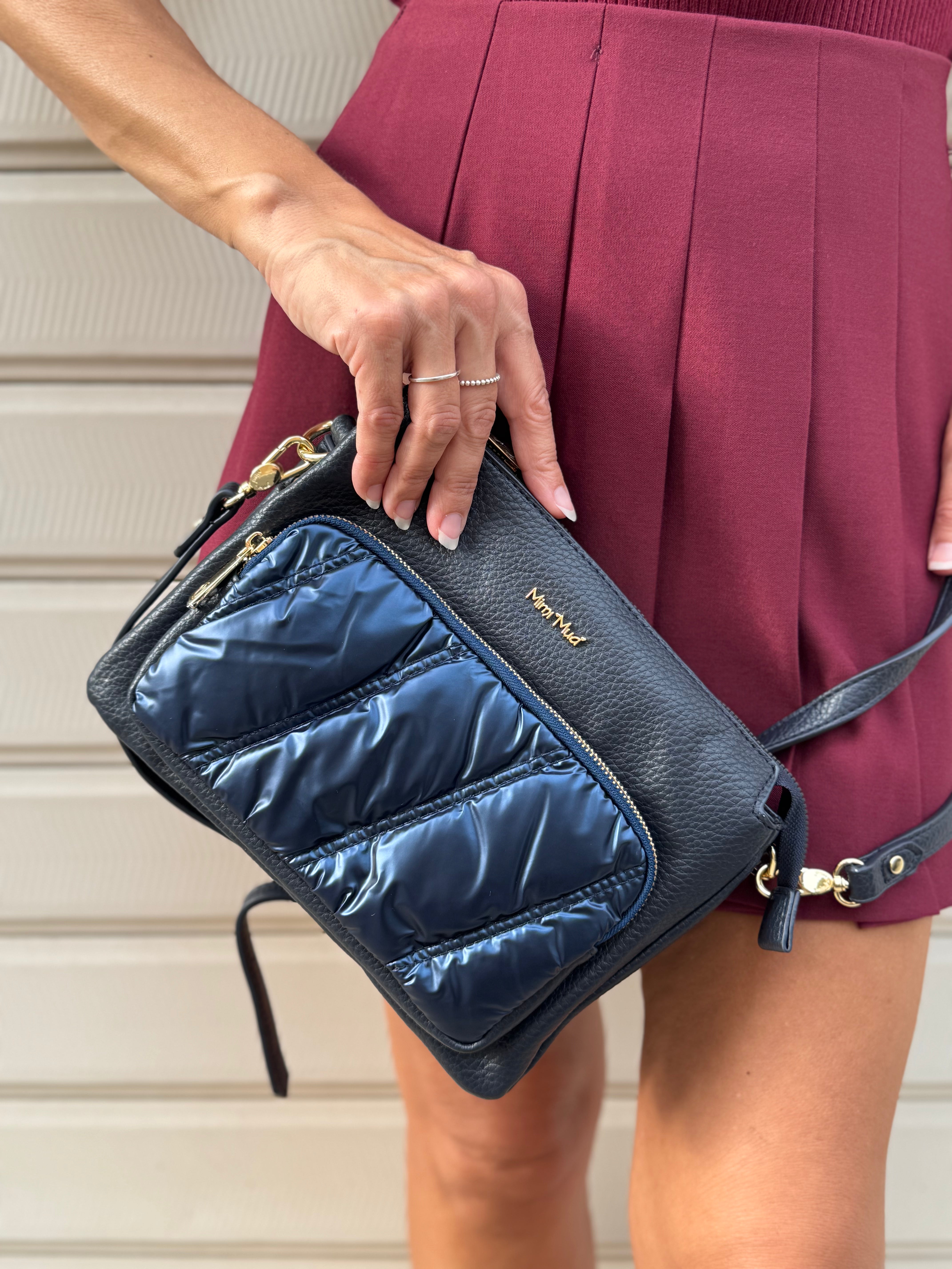 Borsa tracolla con piumino