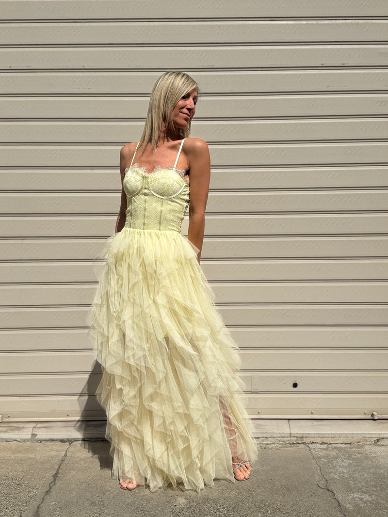 Abito tulle bustino pizzo