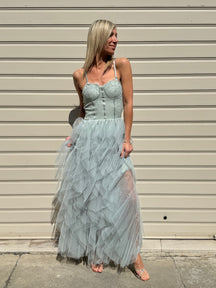 Abito tulle bustino pizzo