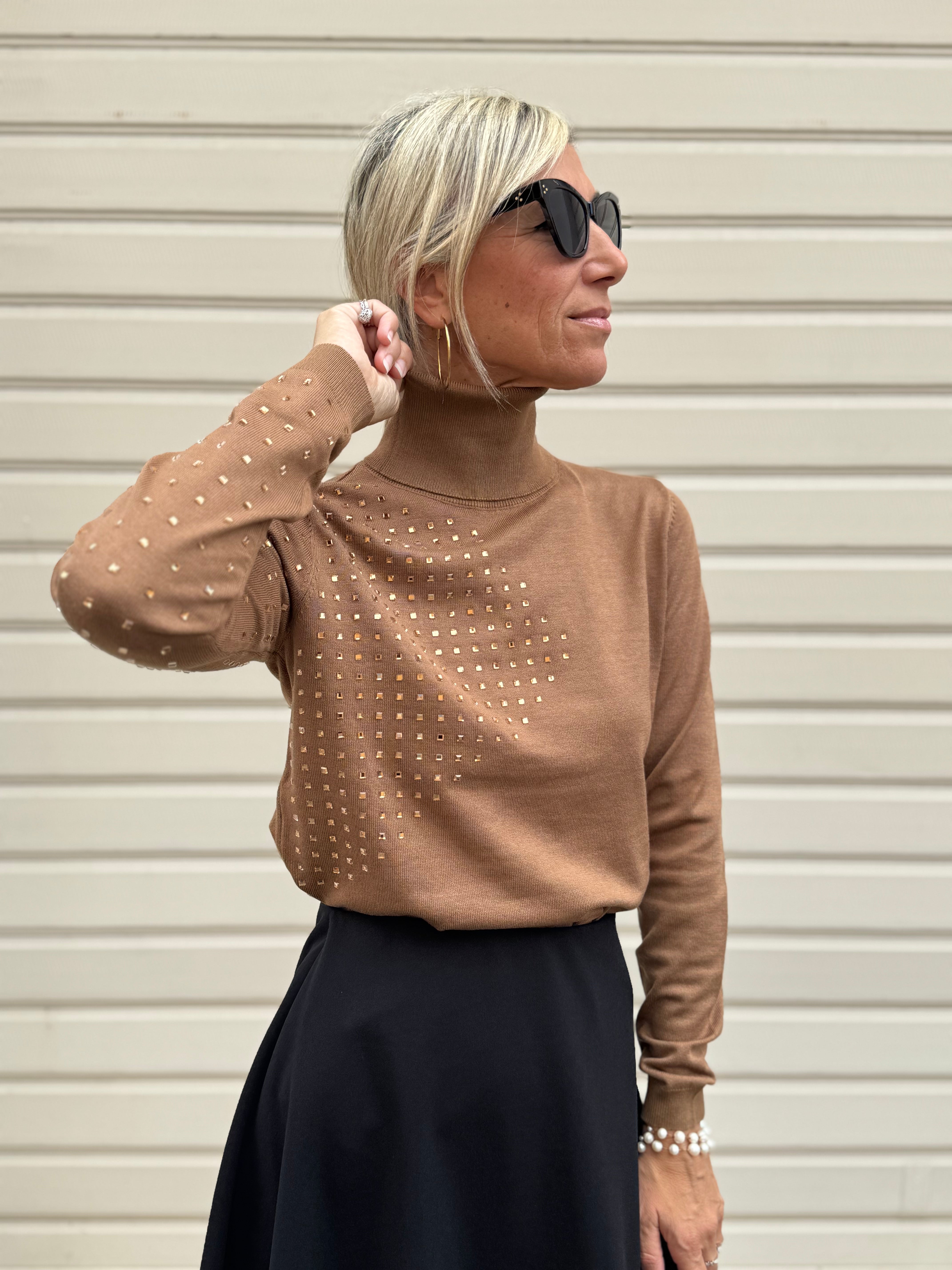 Dolcevita strass oro Artigli