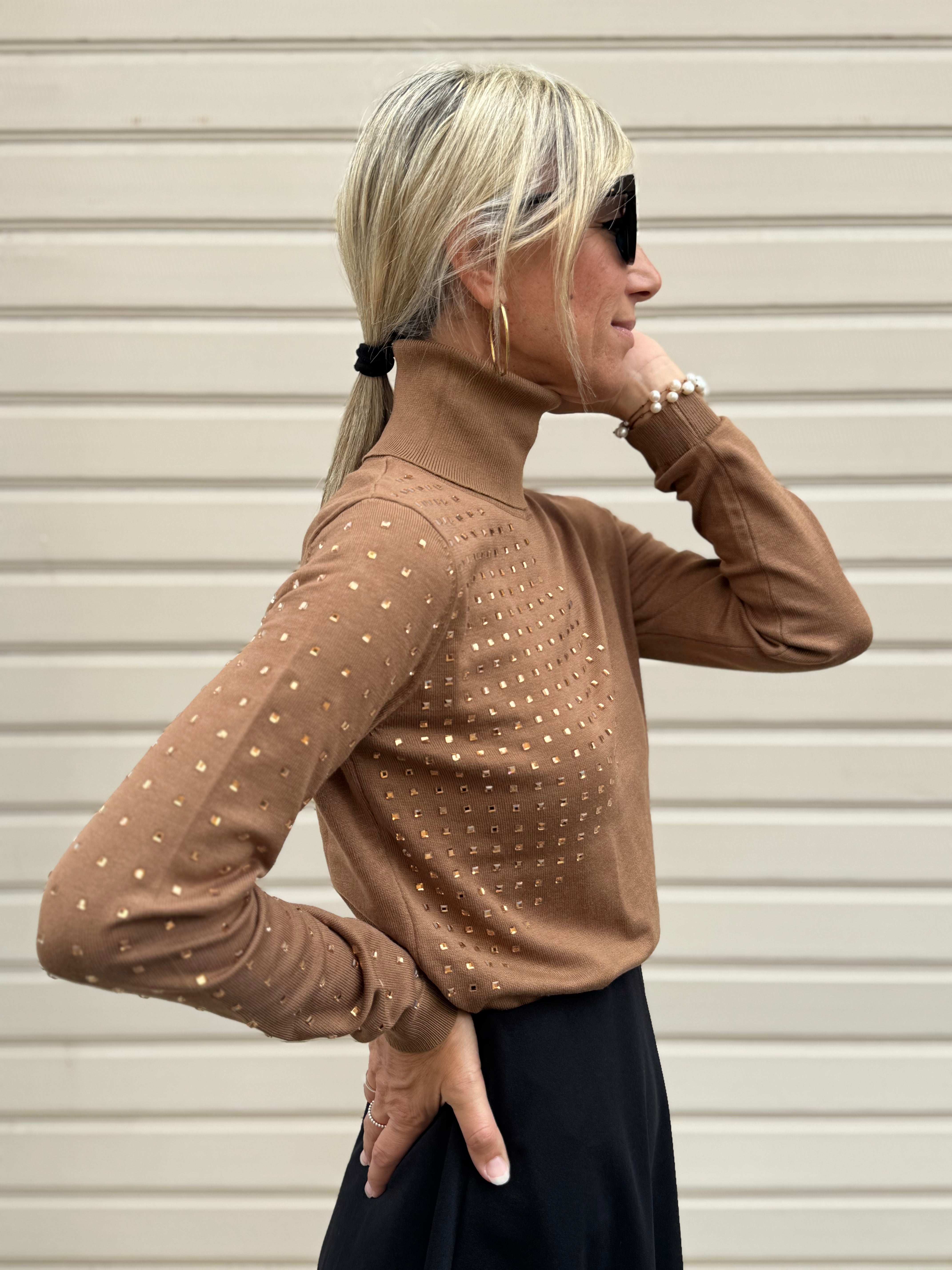 Dolcevita strass oro Artigli