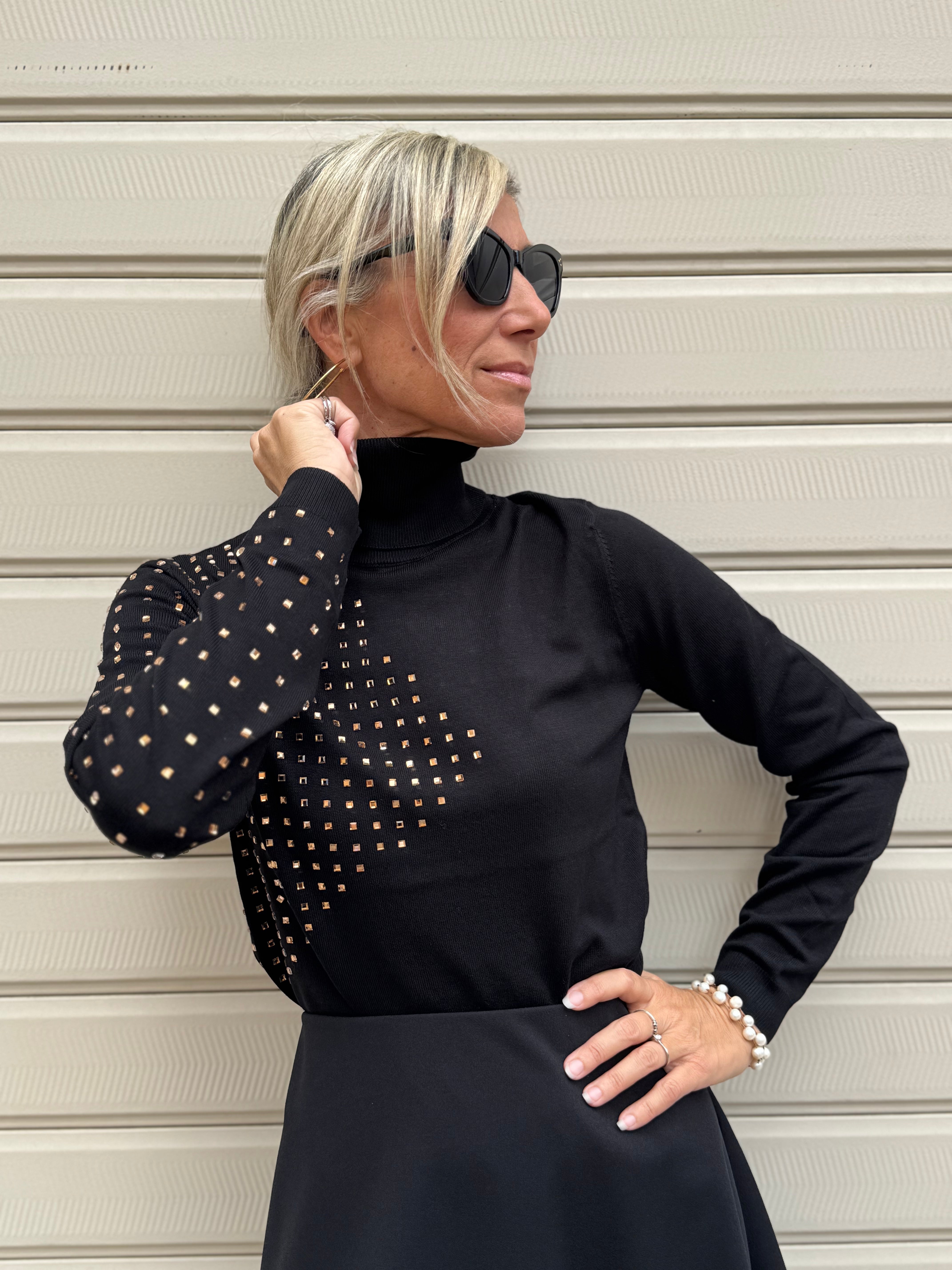 Dolcevita strass oro Artigli