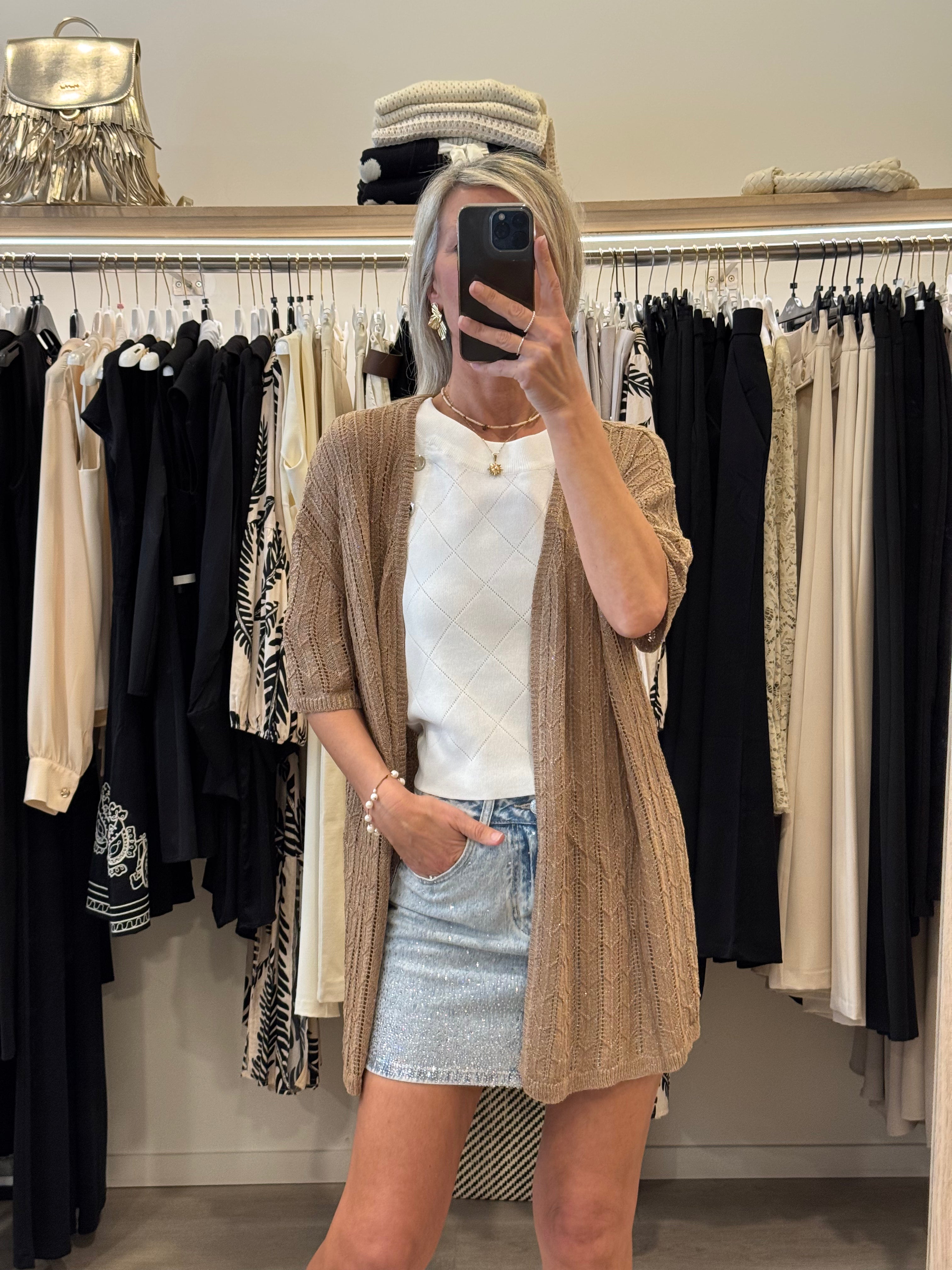 Cardigan Uncinetto Lurex