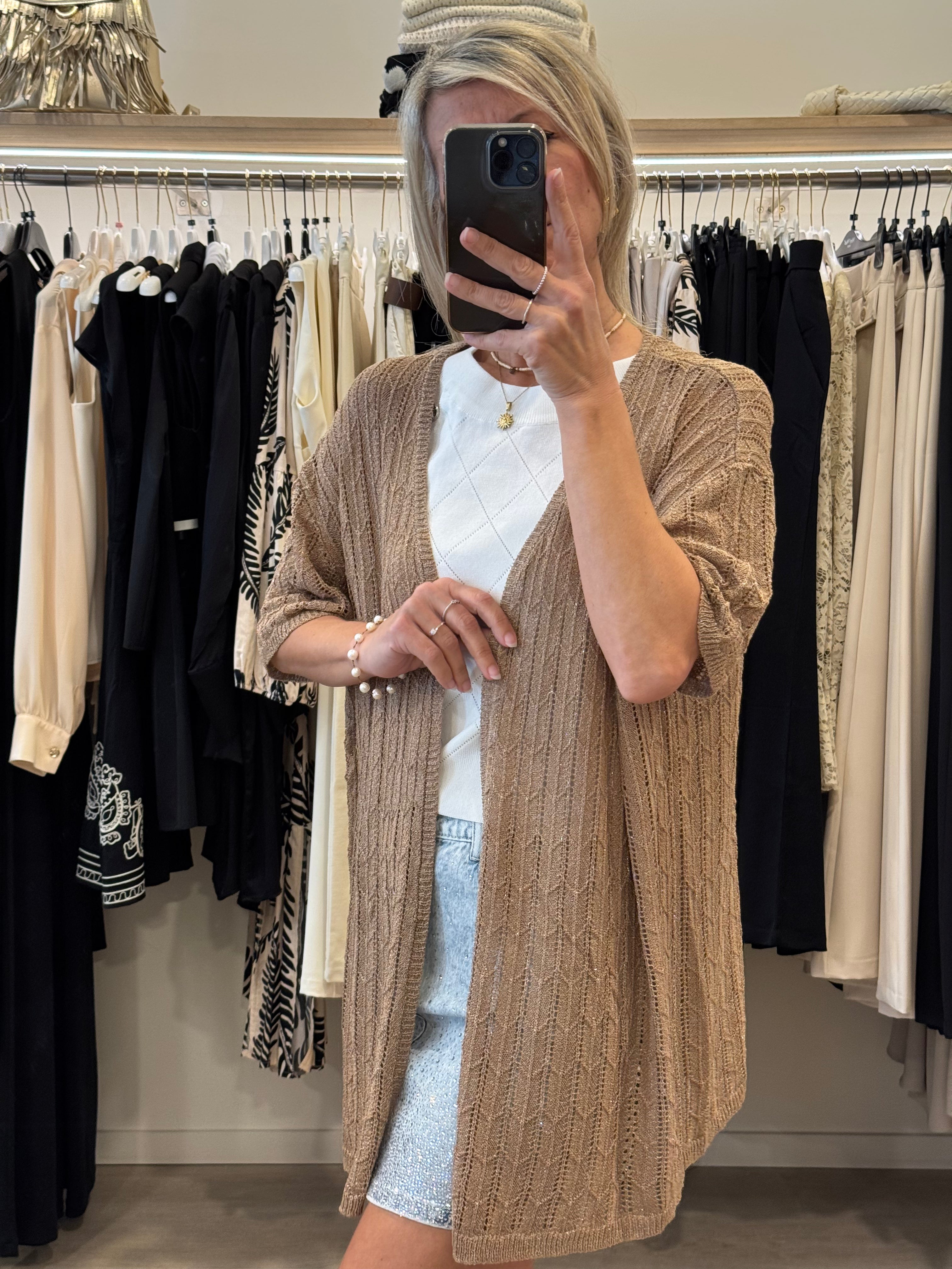 Cardigan Uncinetto Lurex