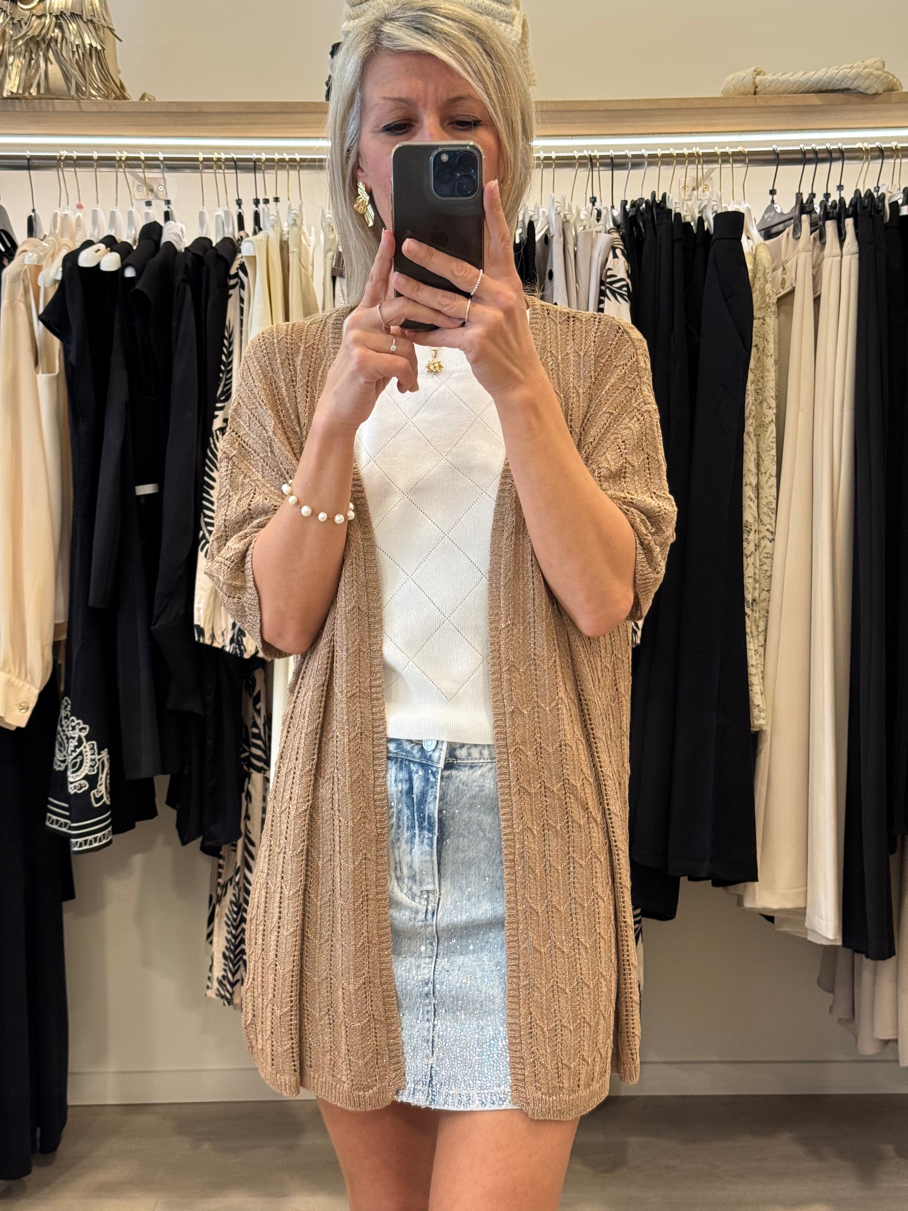 Cardigan Uncinetto Lurex