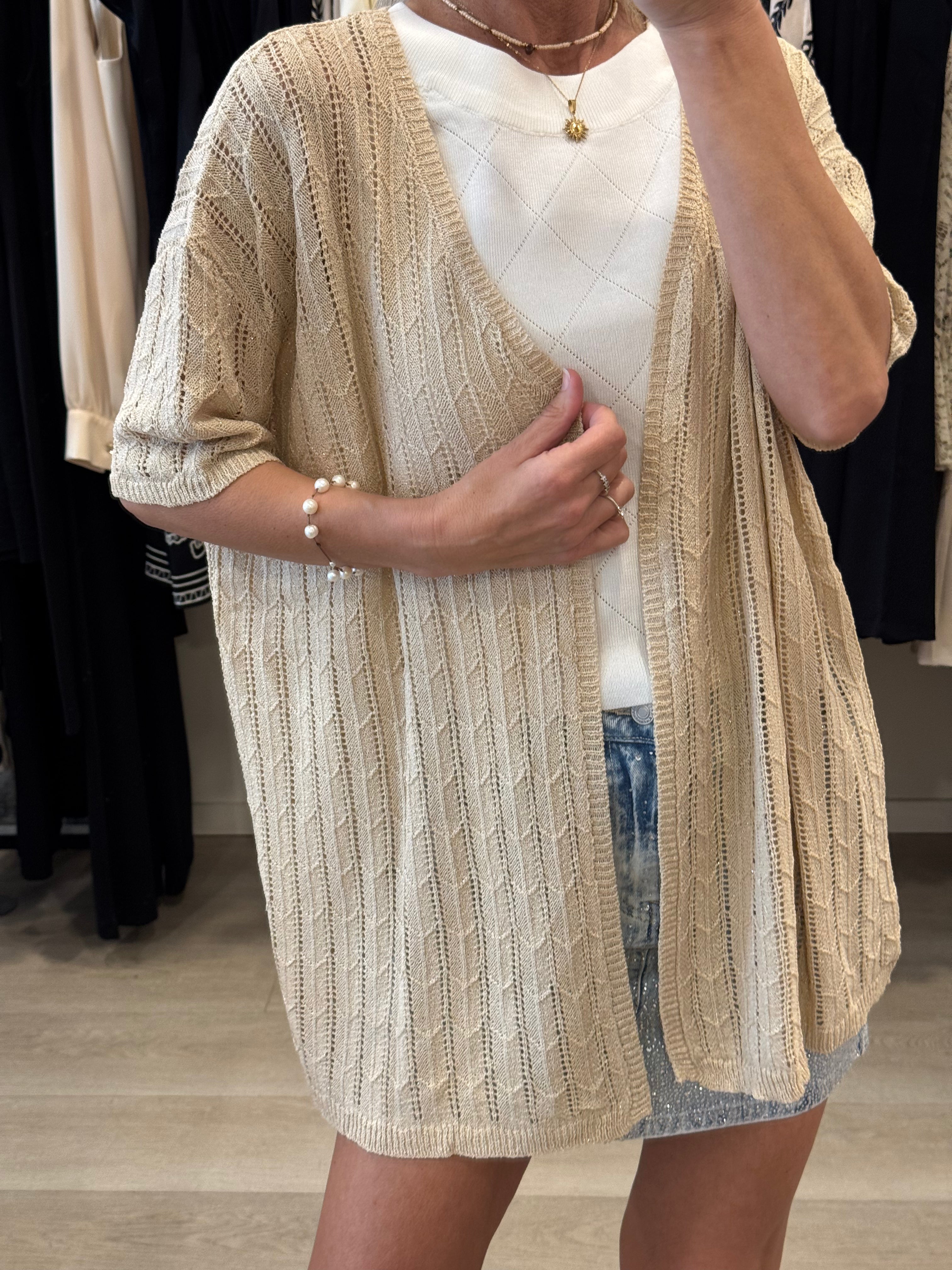 Cardigan Uncinetto Lurex