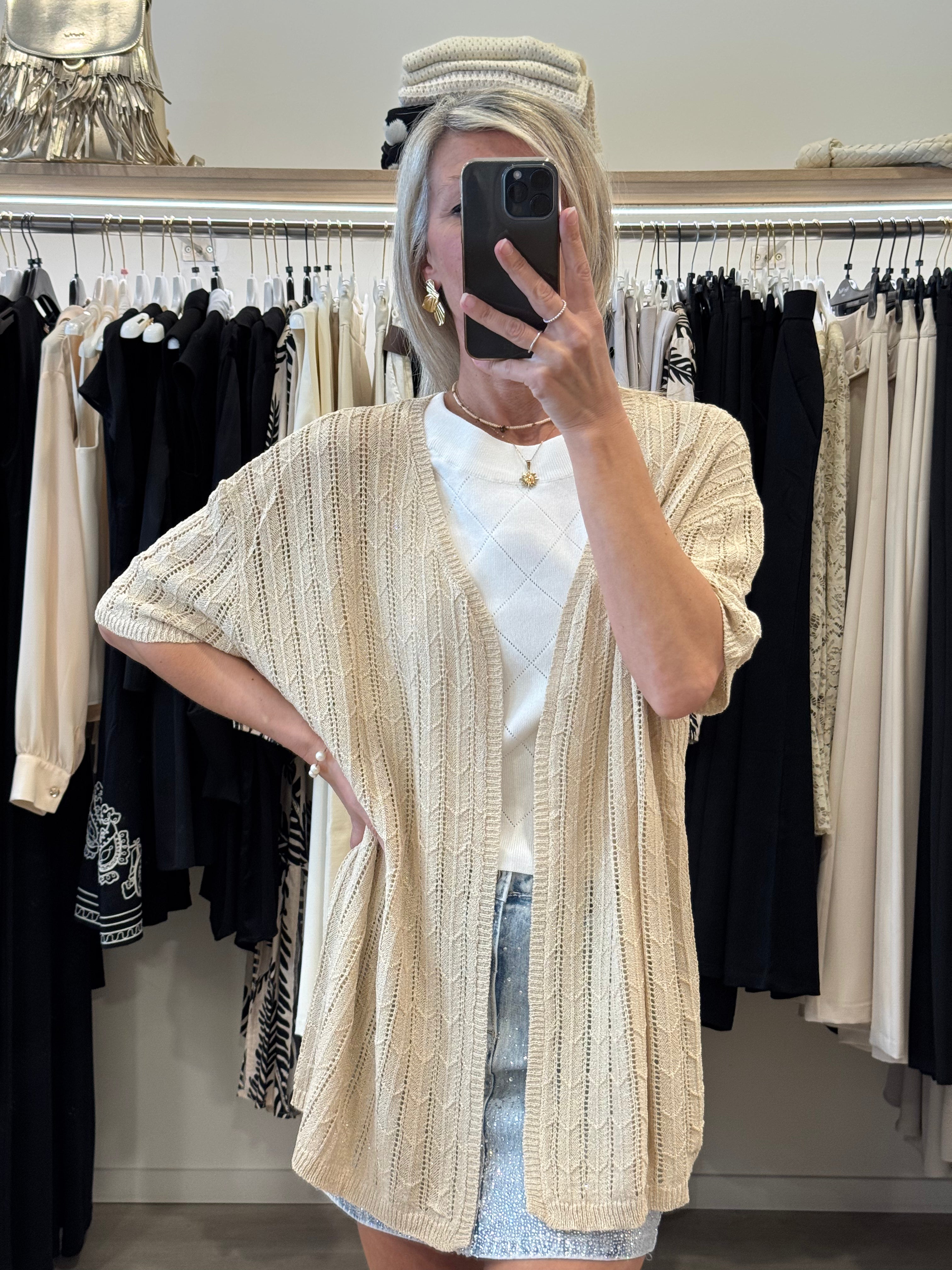 Cardigan Uncinetto Lurex