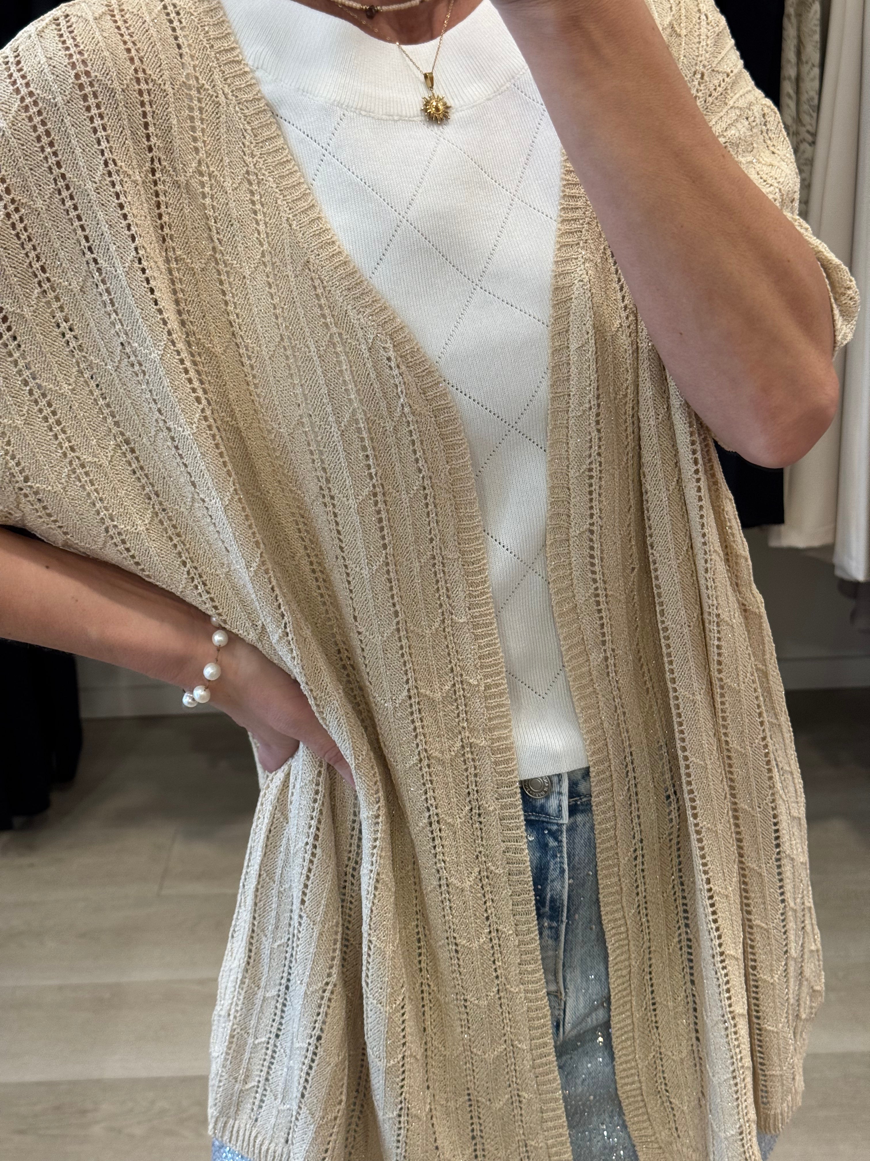Cardigan Uncinetto Lurex