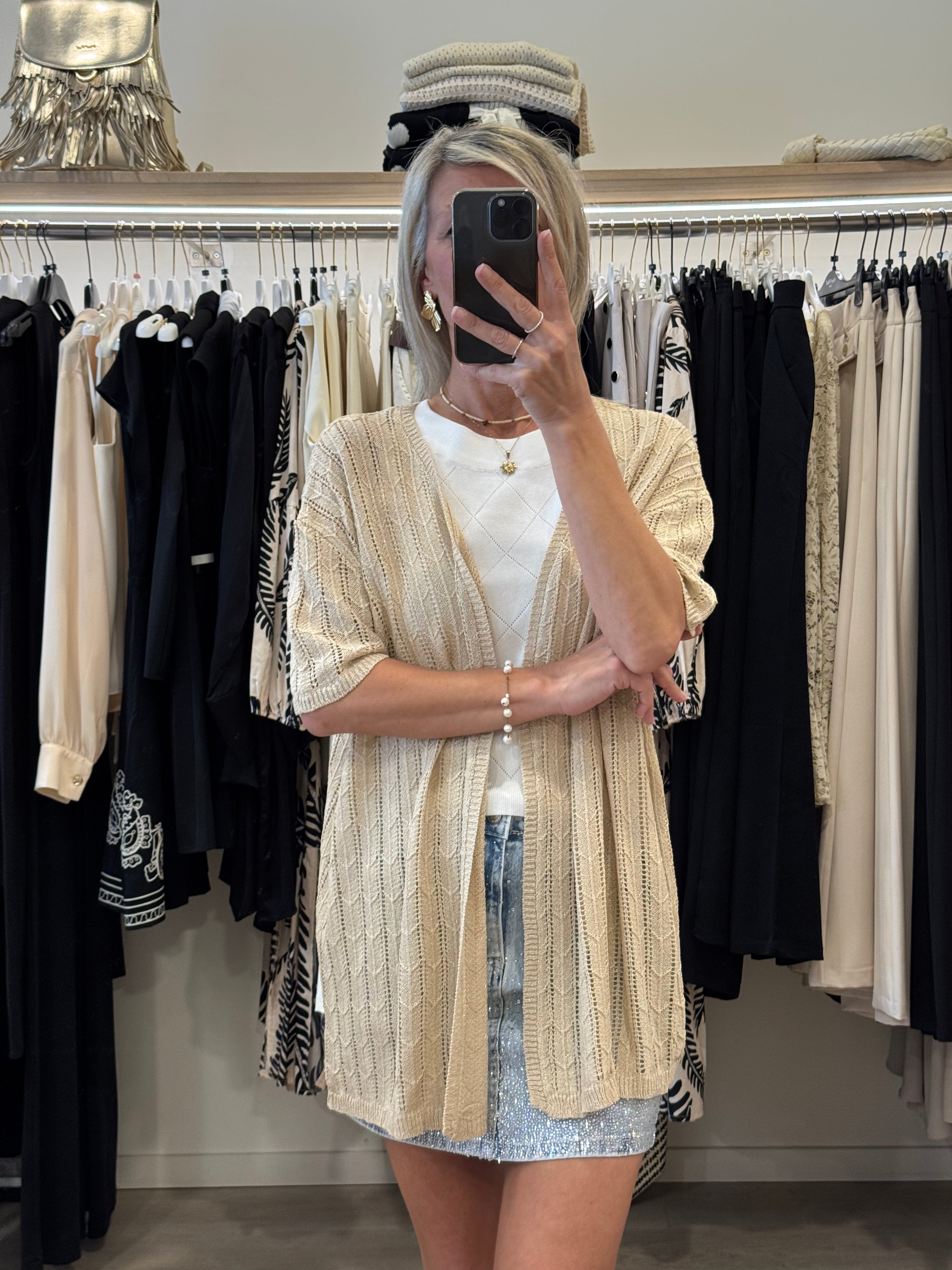 Cardigan Uncinetto Lurex