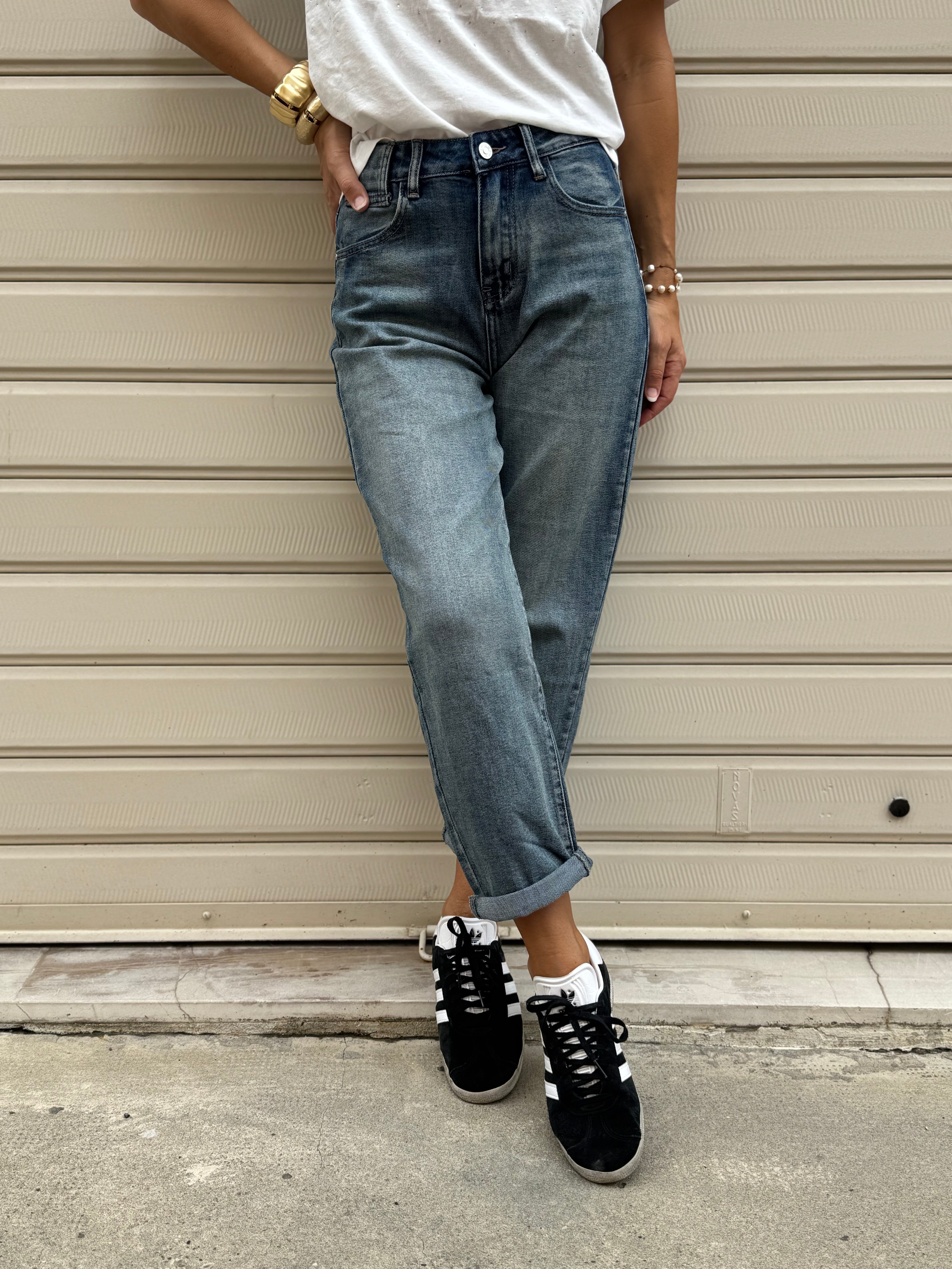 Jeans baggy elasticizzato