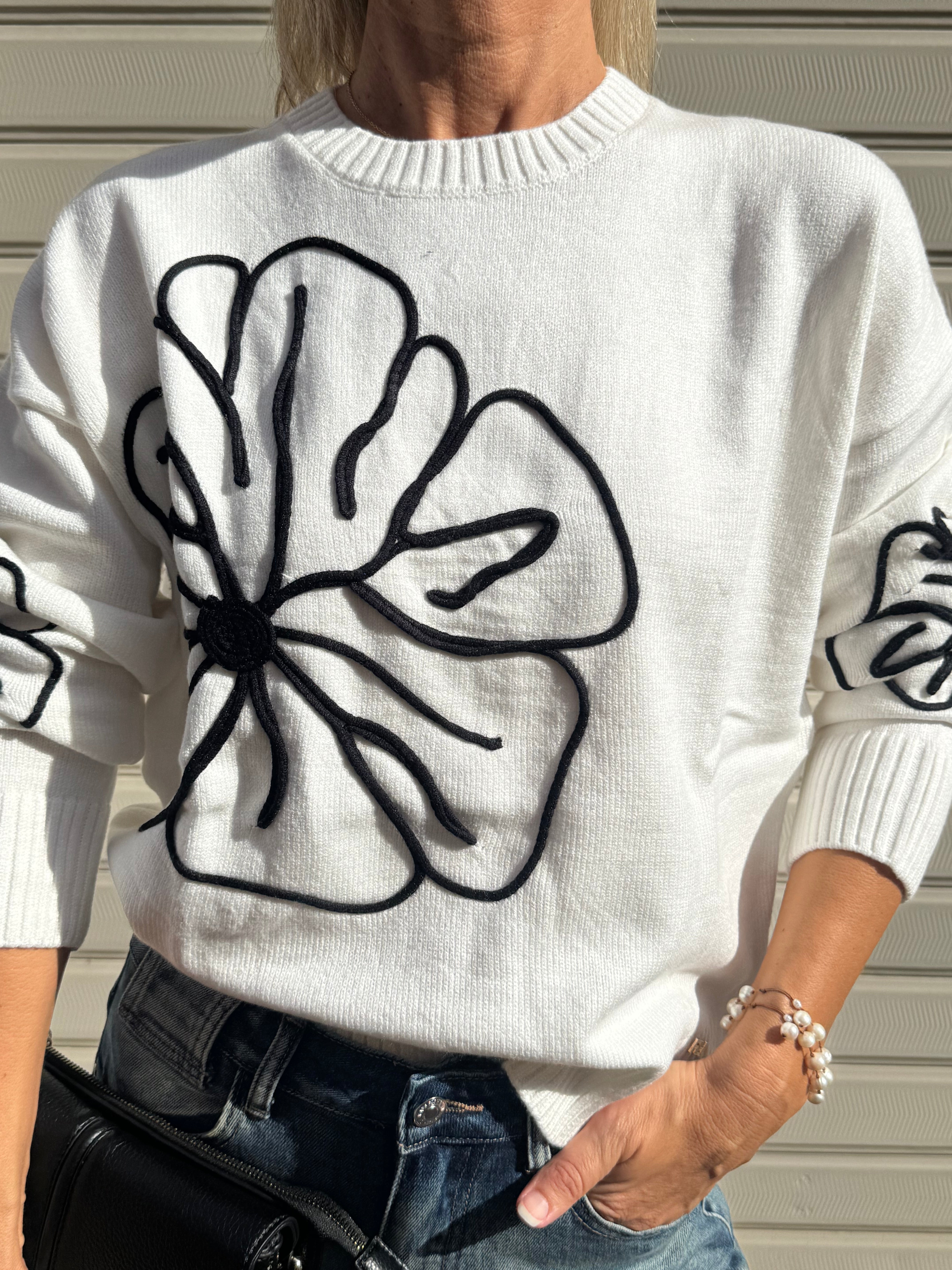 Maglia ricamo fiori Artigli
