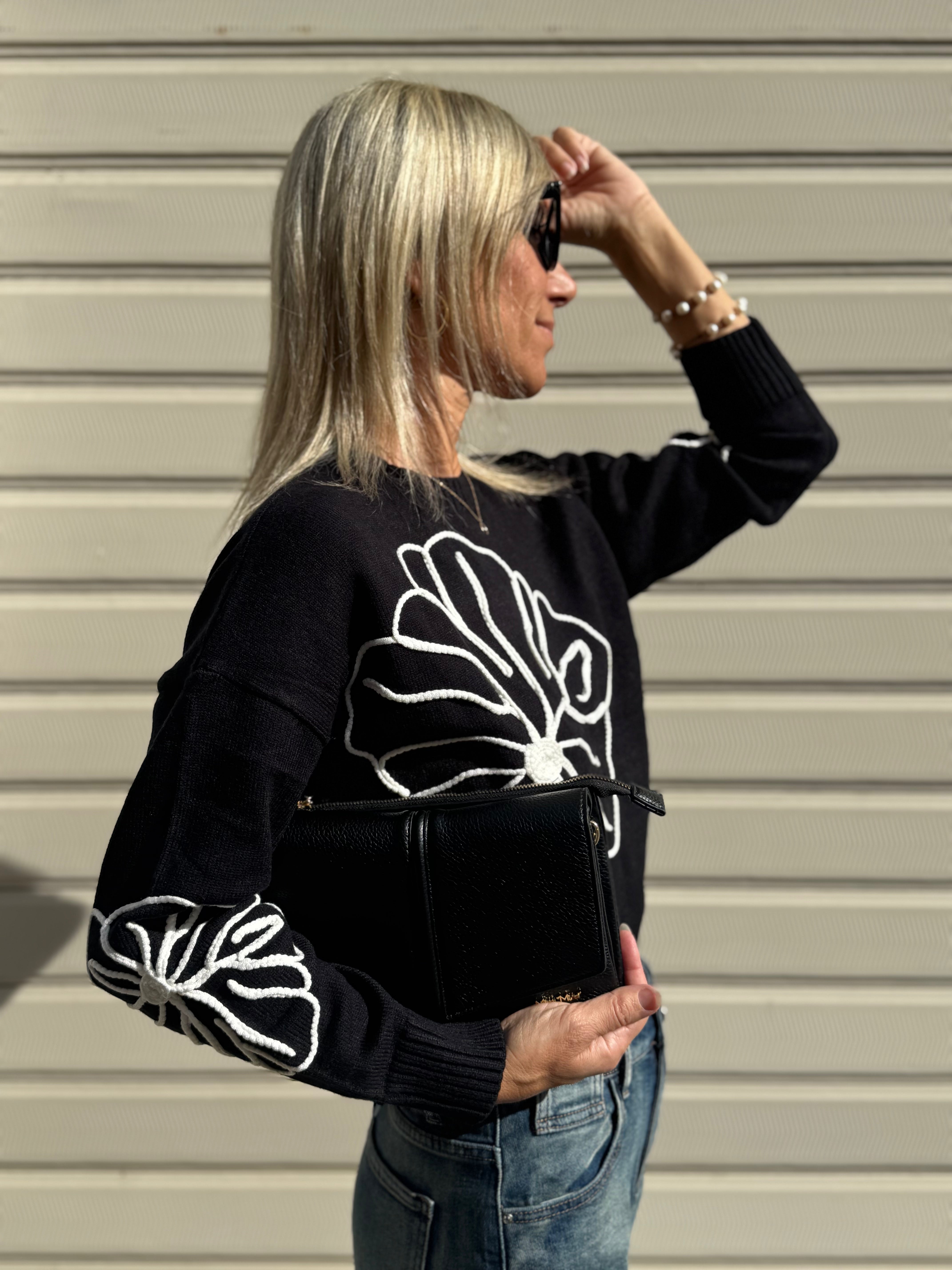 Maglia ricamo fiori Artigli