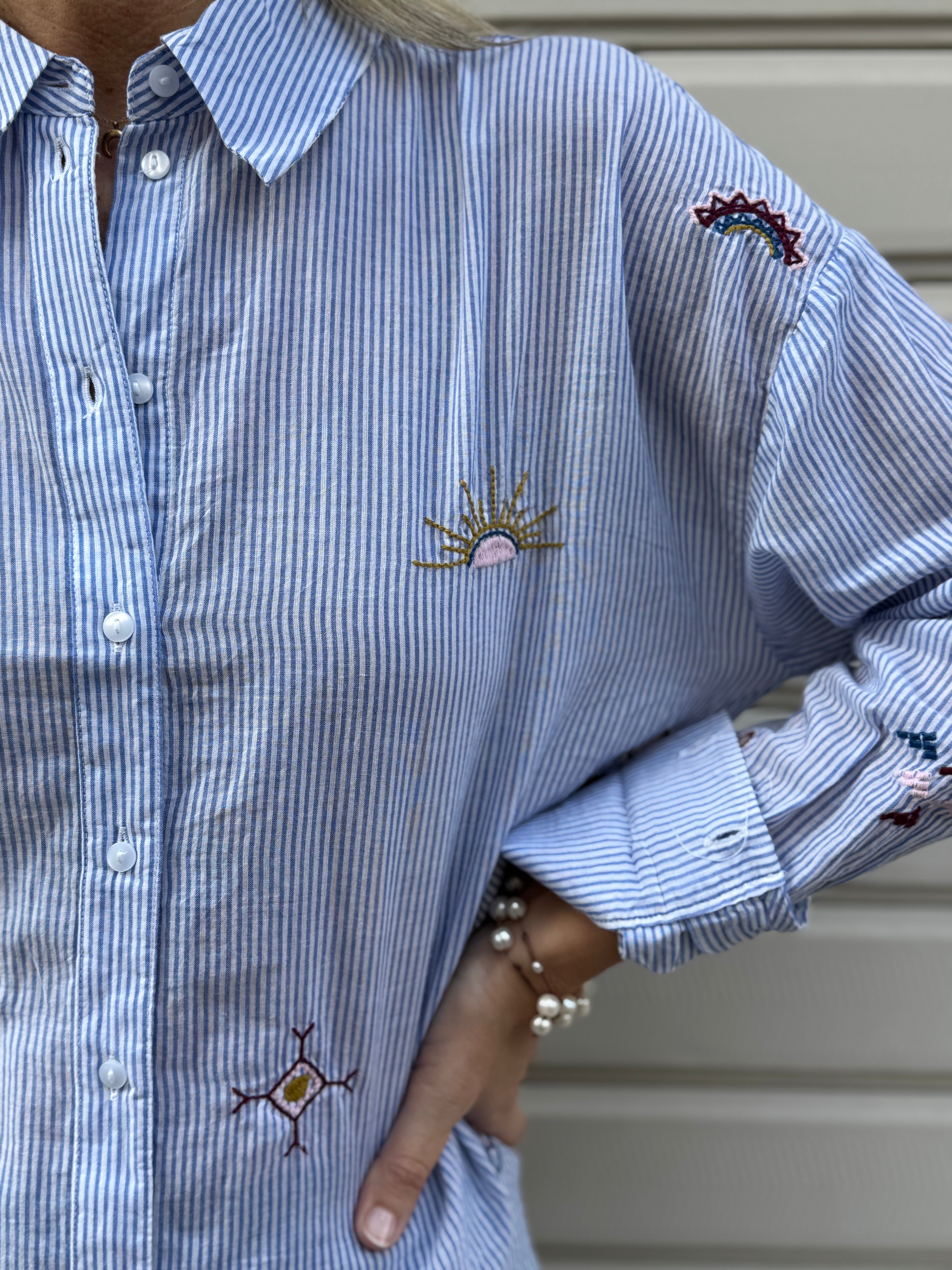 Camicia kimie righe ricami jdy