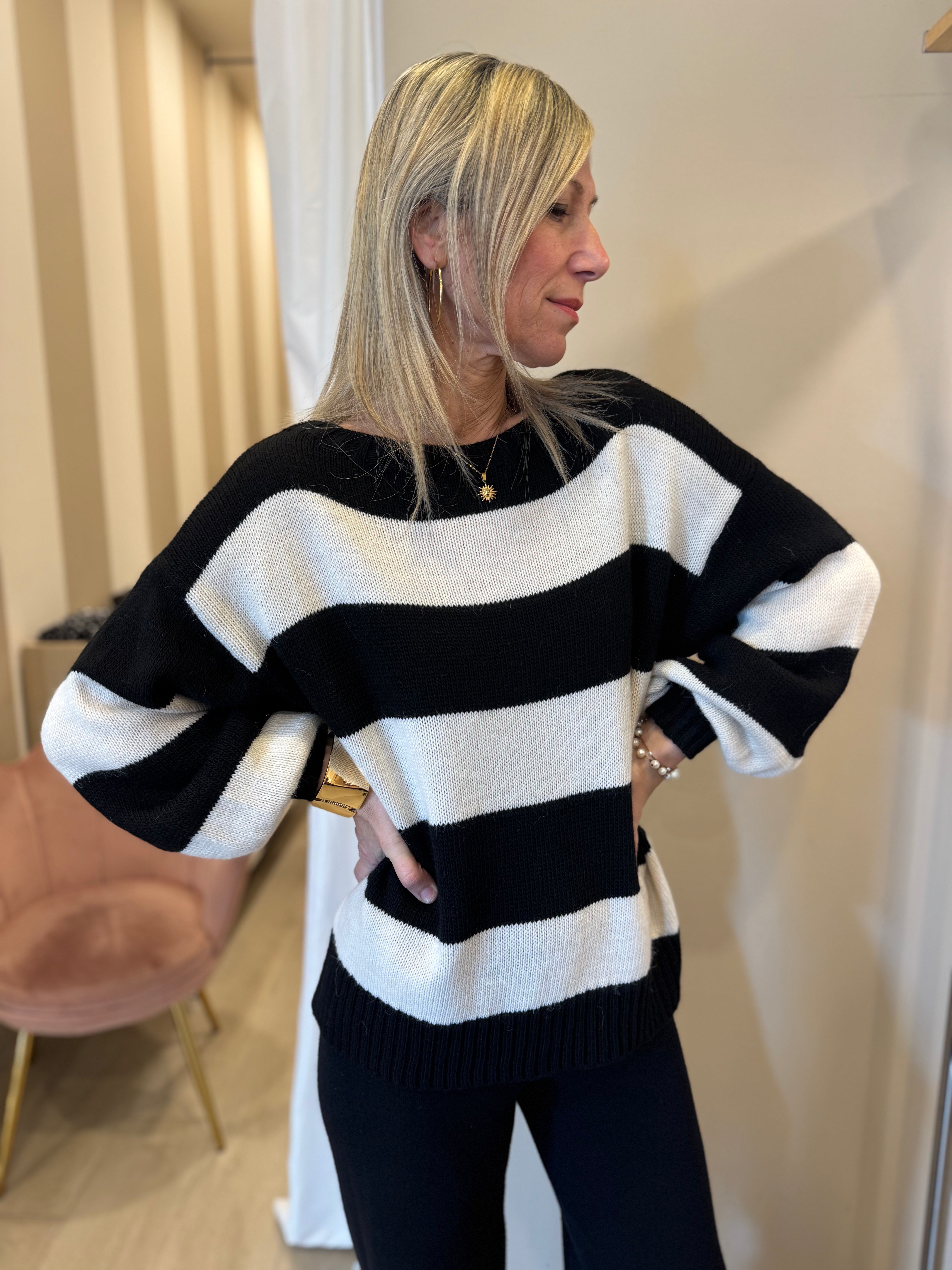 Maglione righe adora