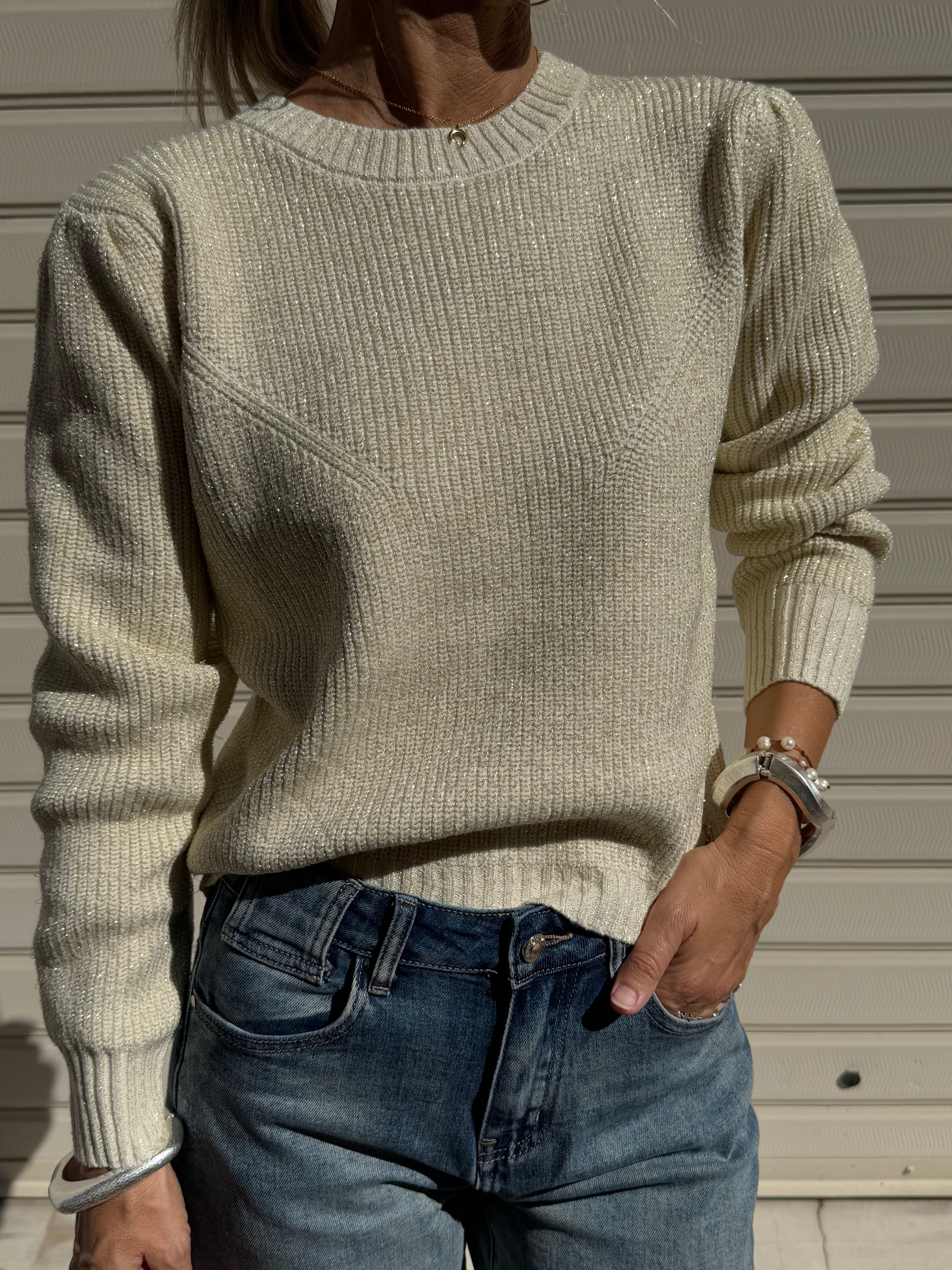 Maglia girocollo lurex artigli