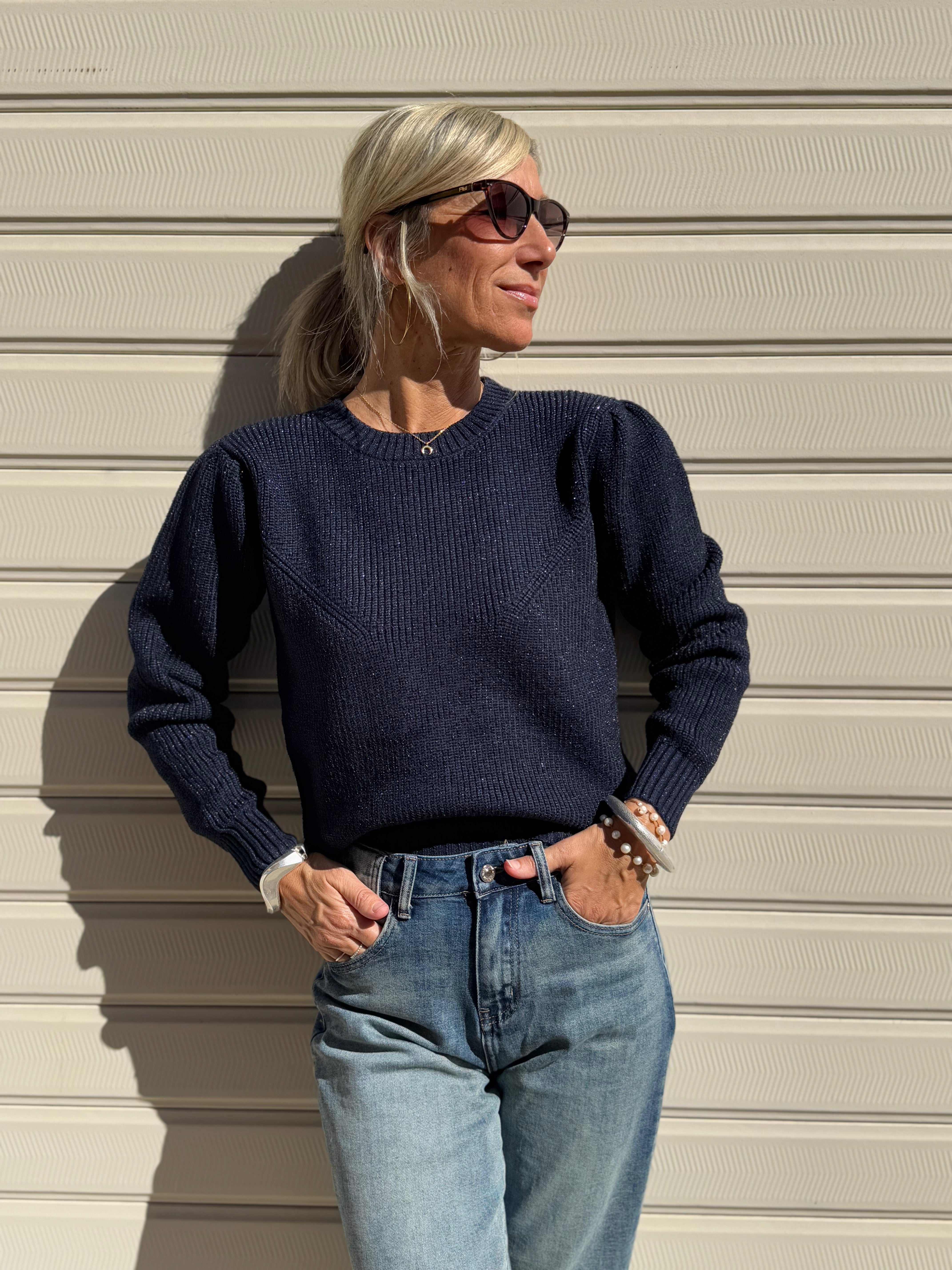 Maglia girocollo lurex artigli
