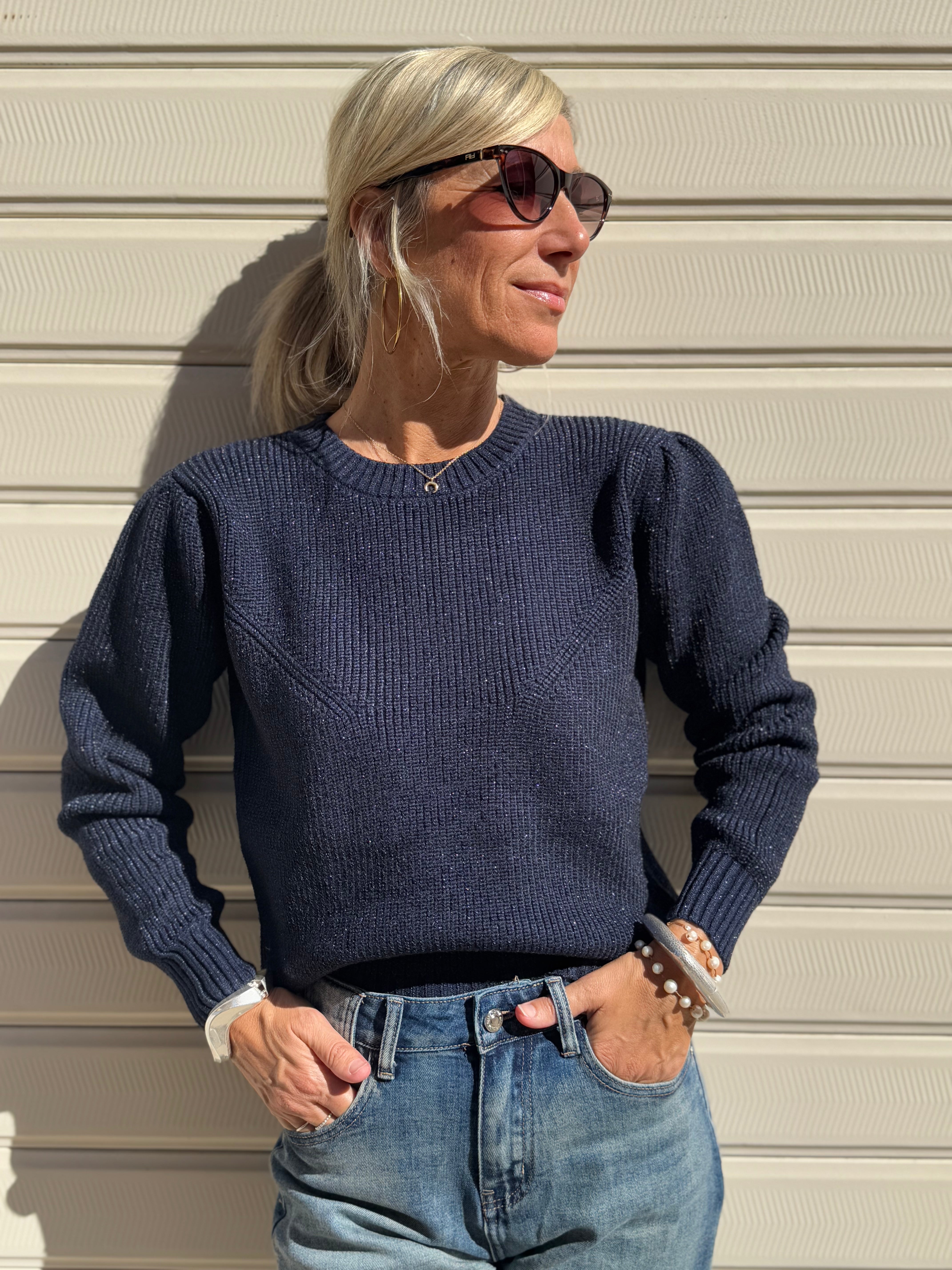 Maglia girocollo lurex artigli
