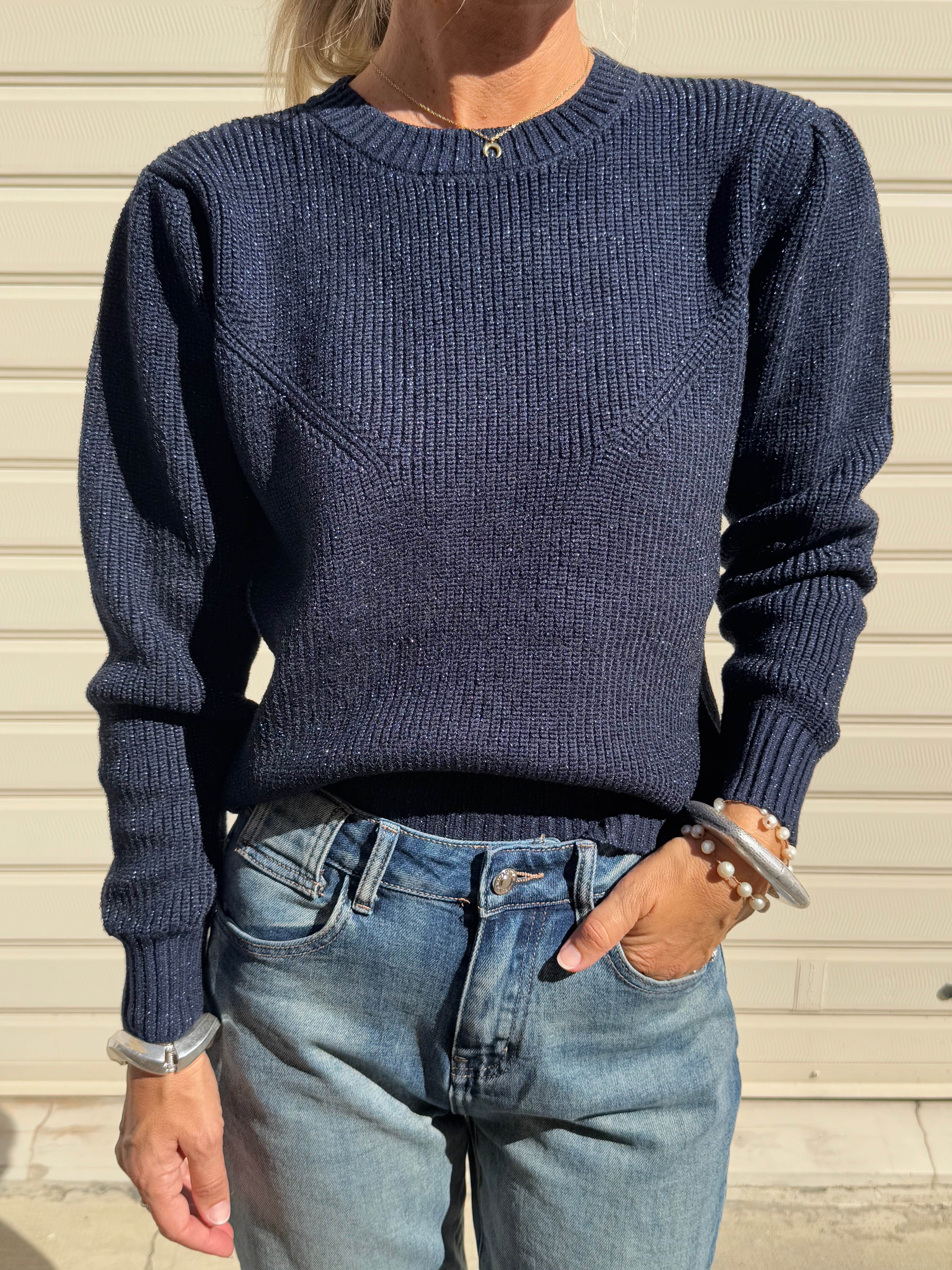 Maglia girocollo lurex artigli