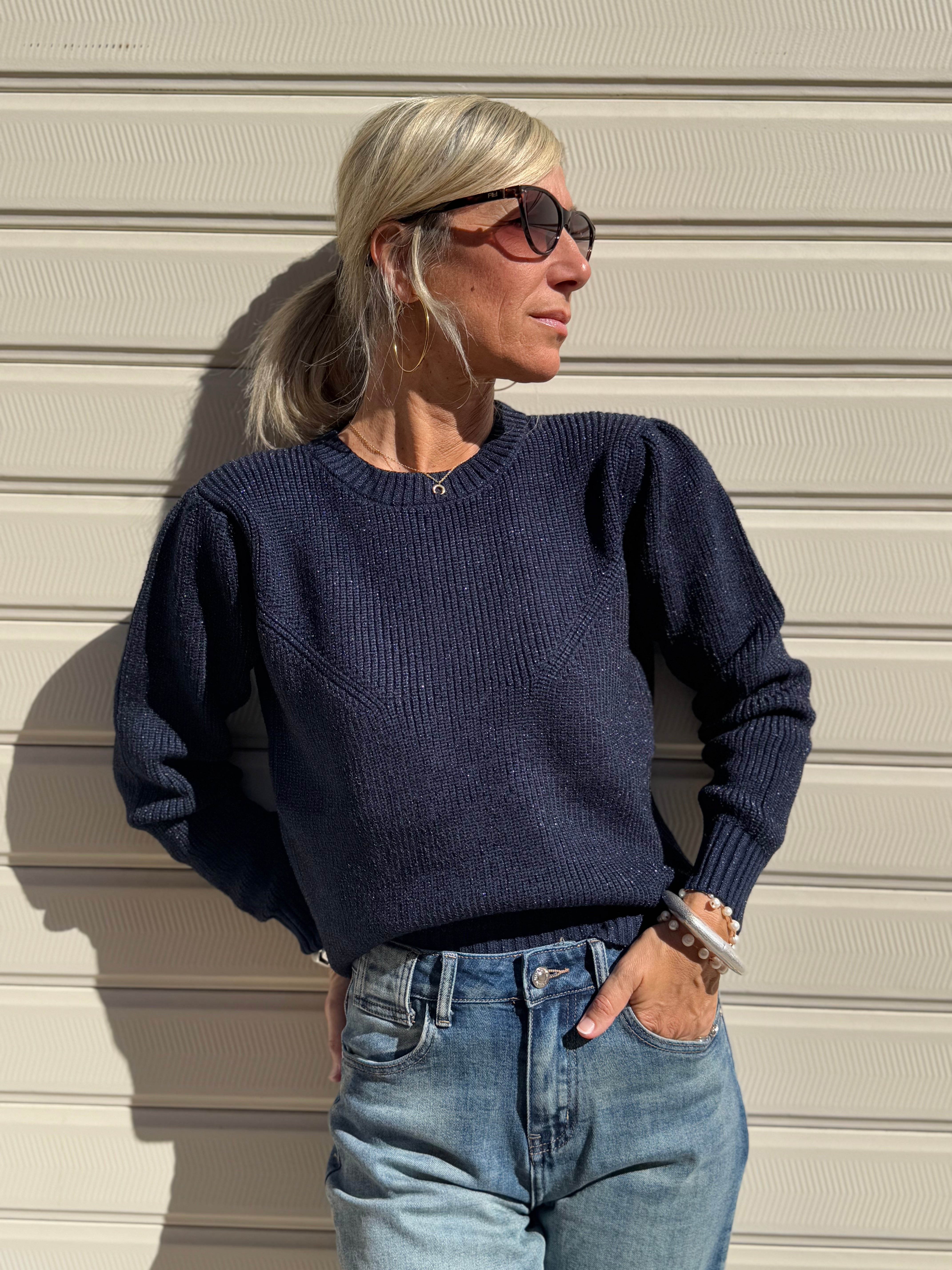 Maglia girocollo lurex artigli