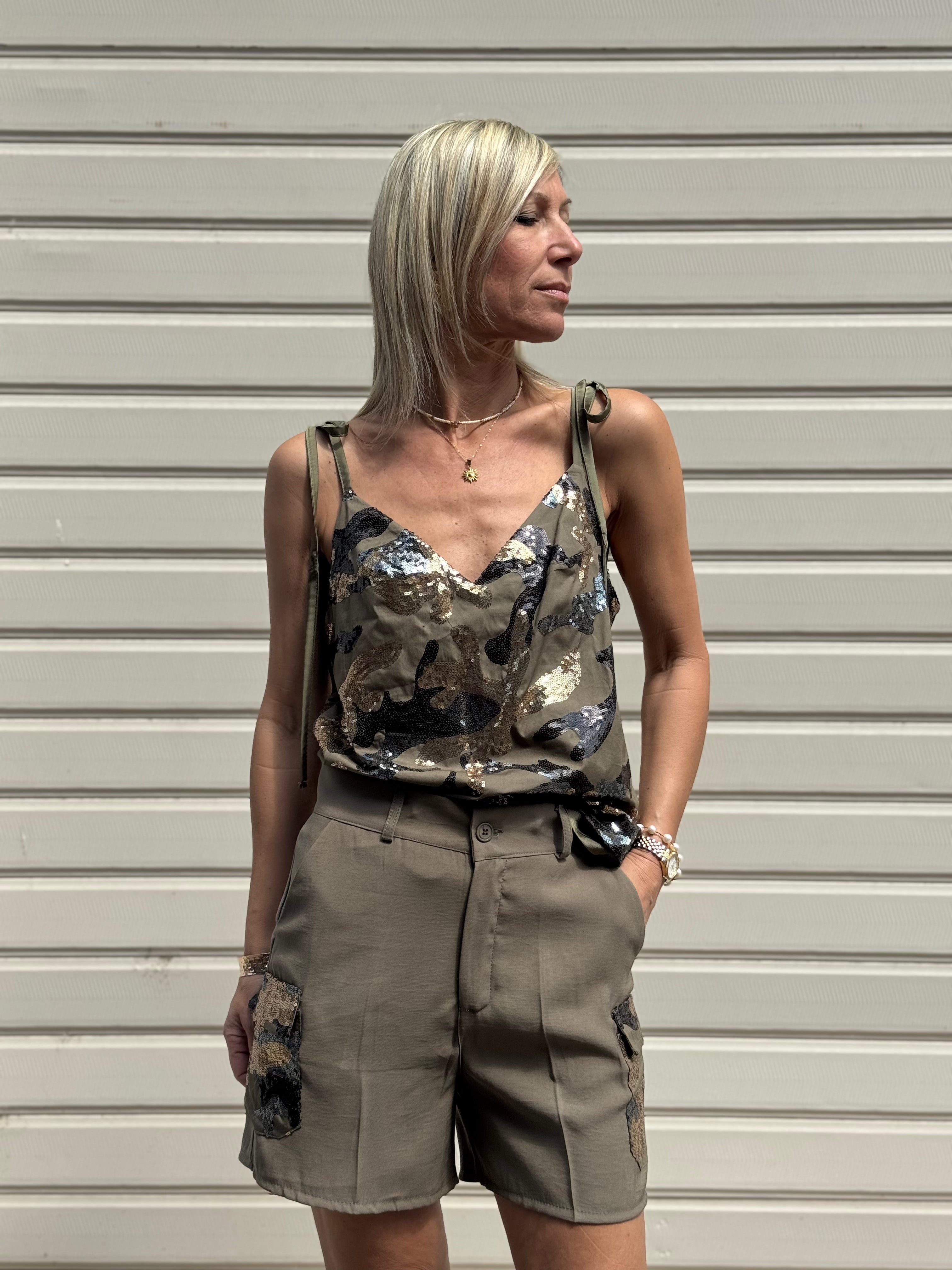 Shorts Camouflage Paillettes