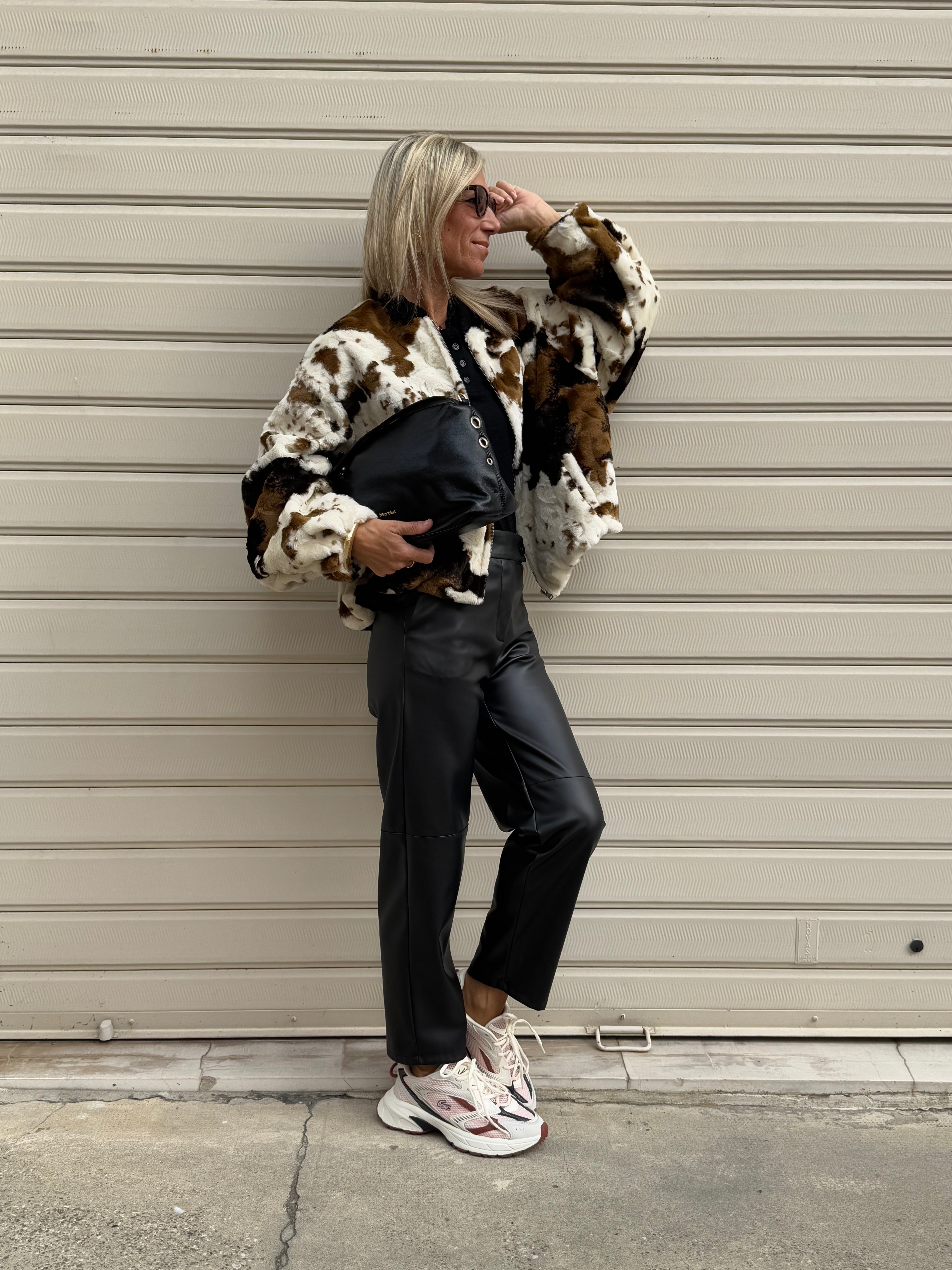 Bomber muccato ecopelliccia