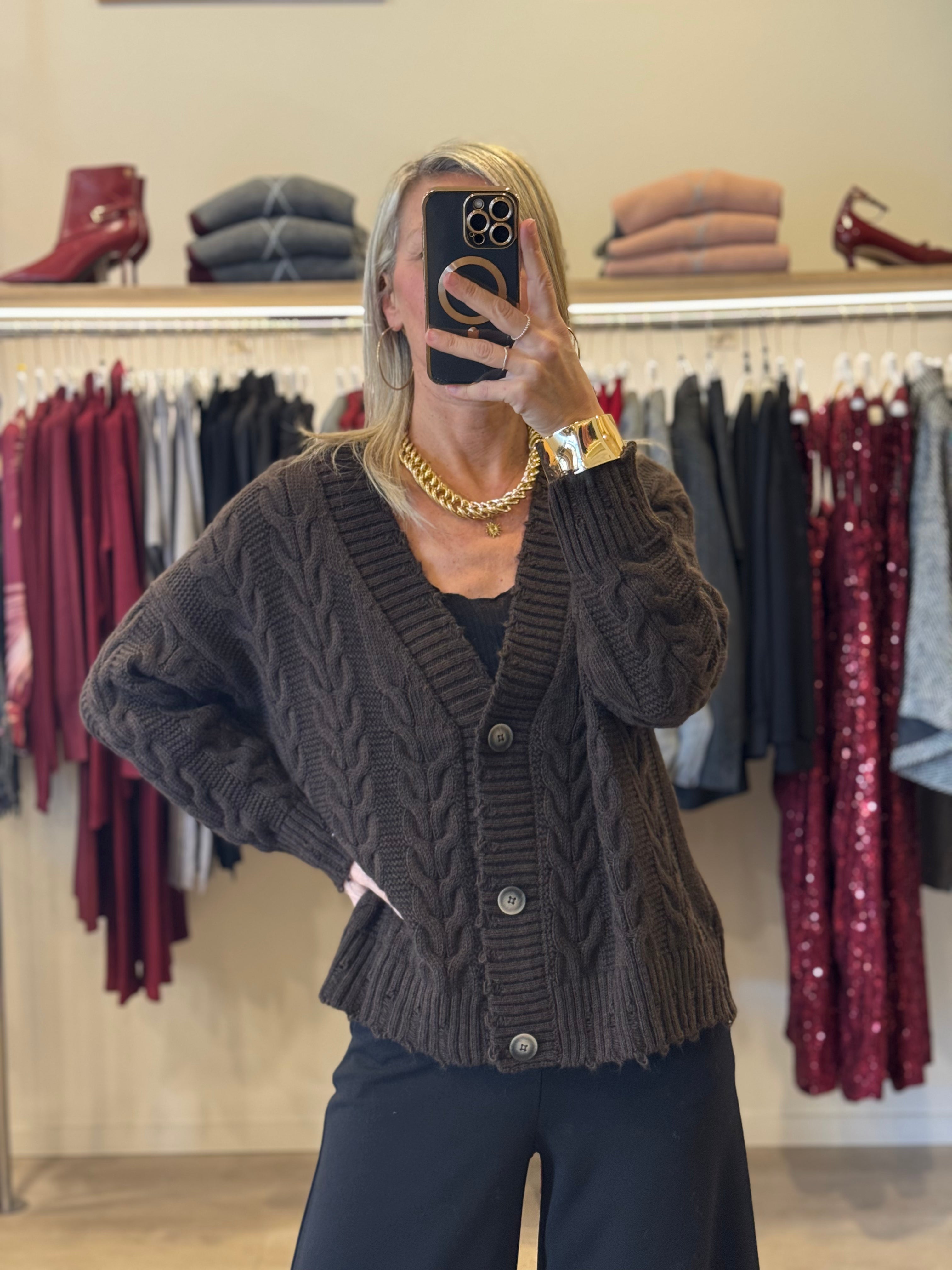 Maxi cardigan trecce