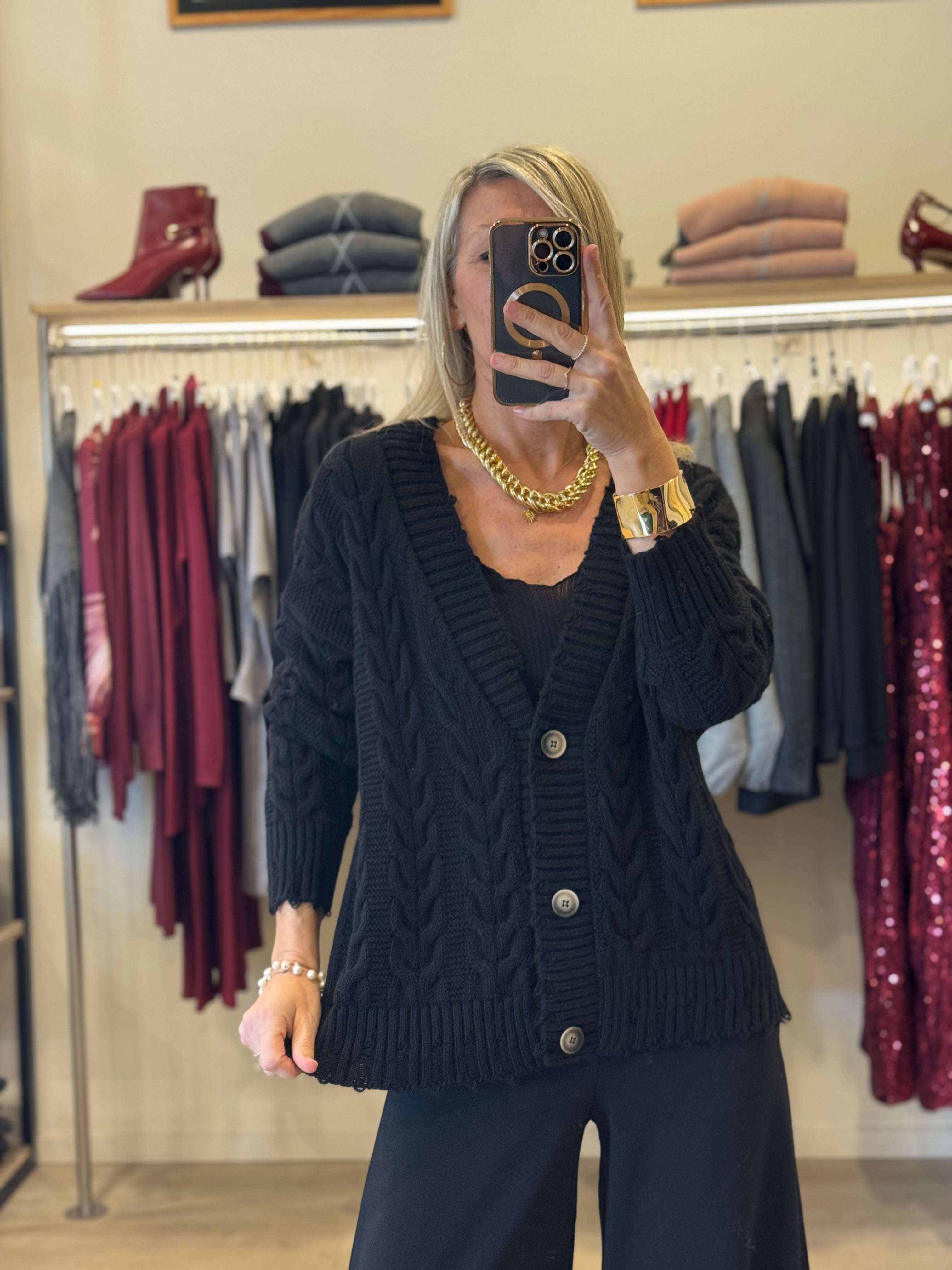 Maxi cardigan trecce