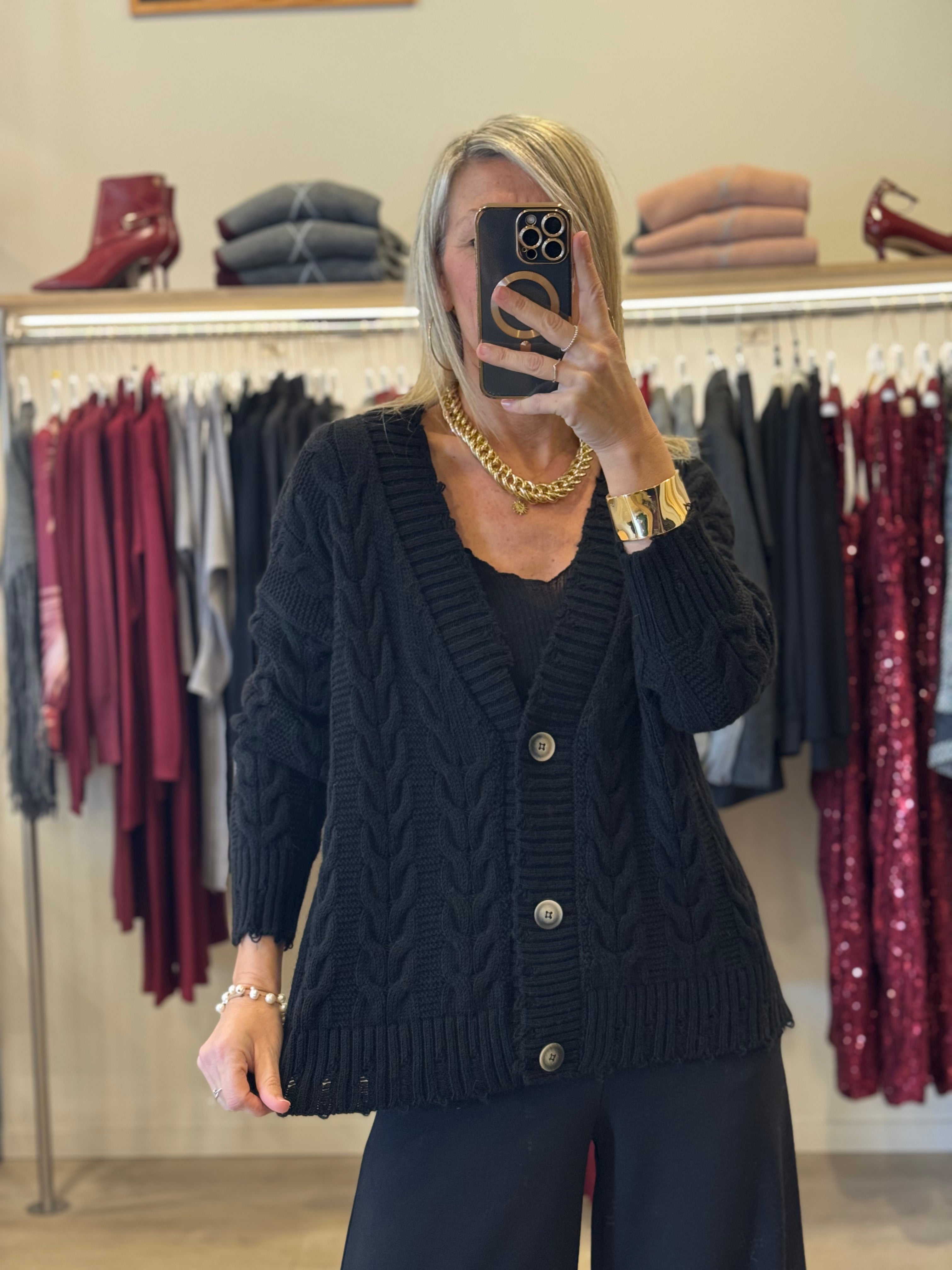 Maxi cardigan trecce