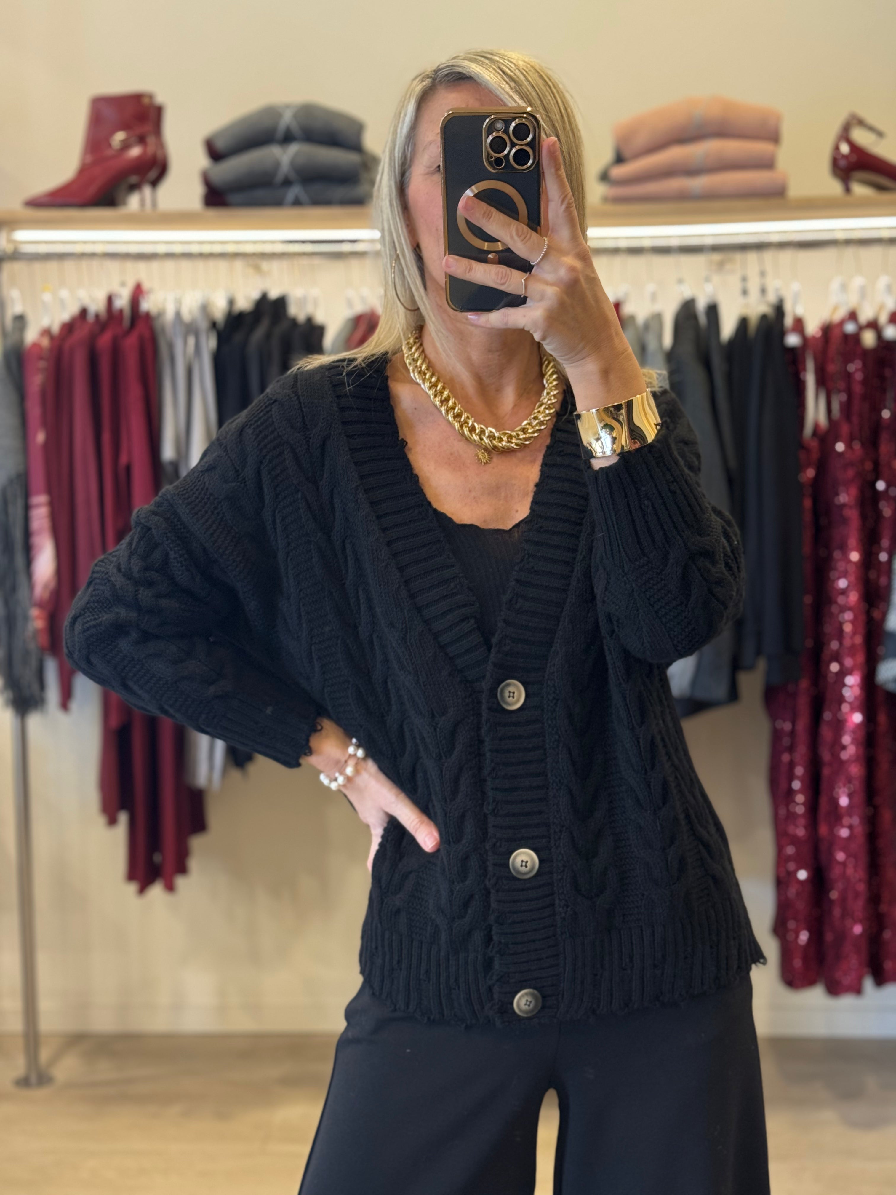 Maxi cardigan trecce