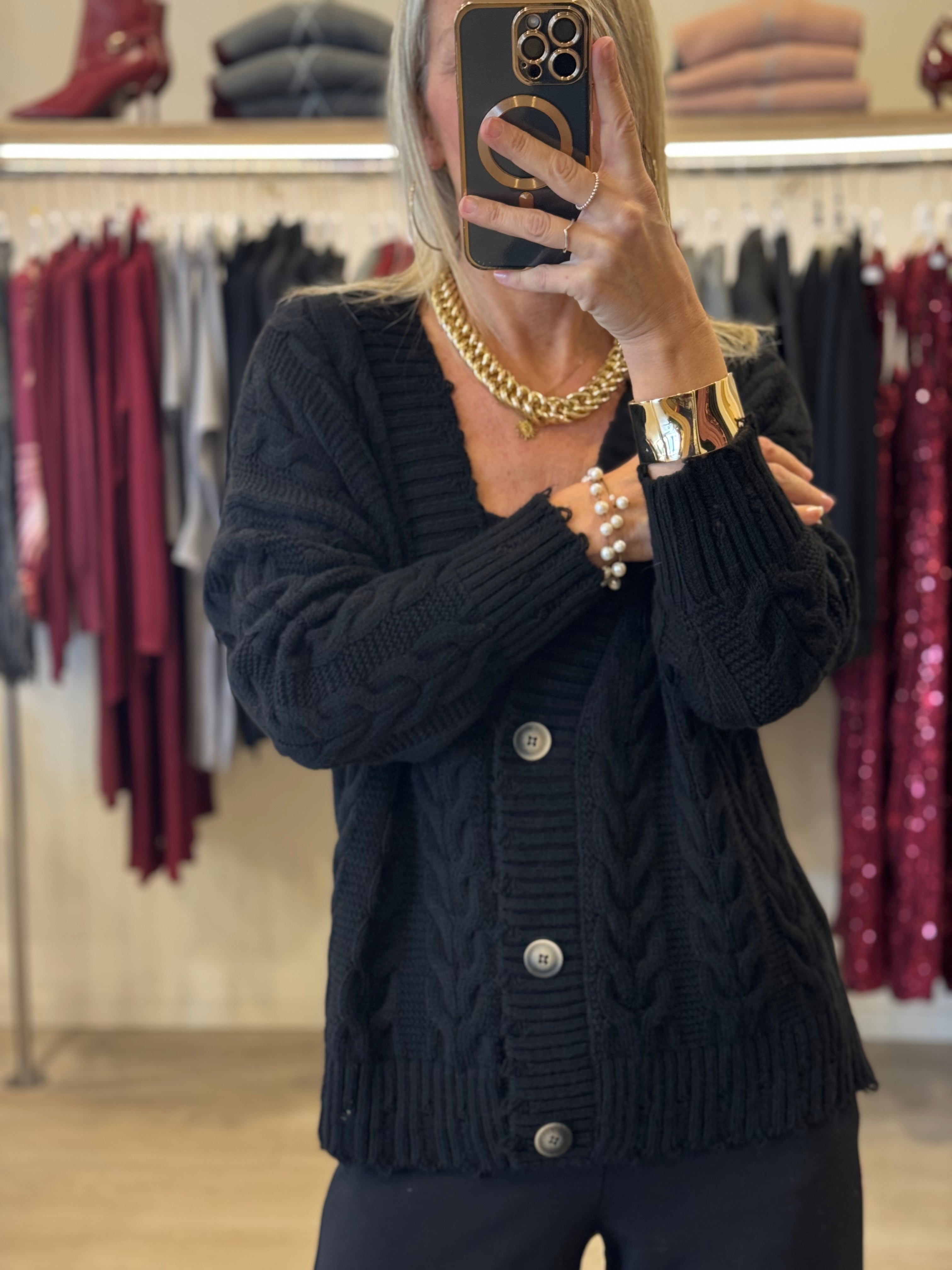 Maxi cardigan trecce