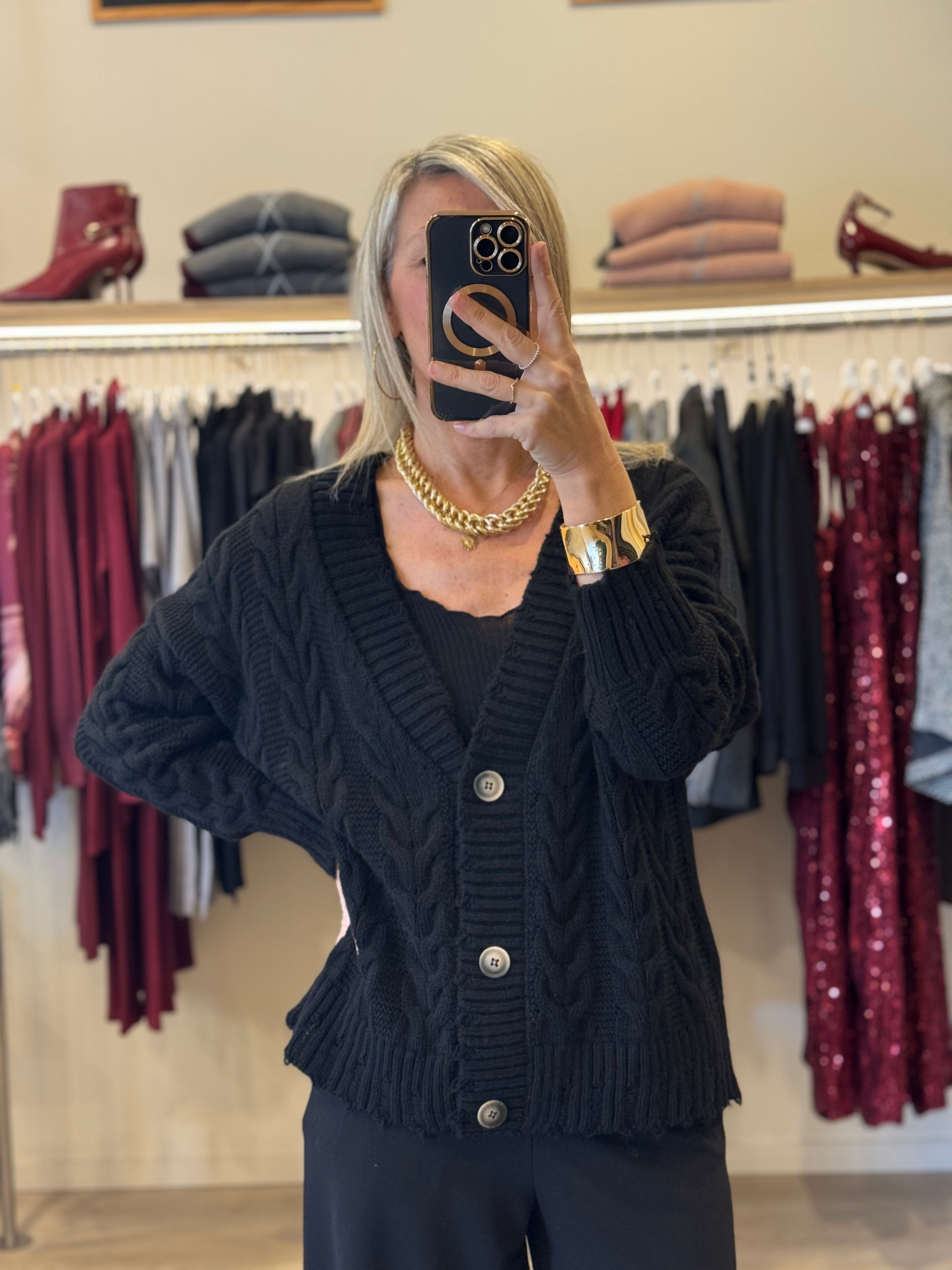 Maxi cardigan trecce