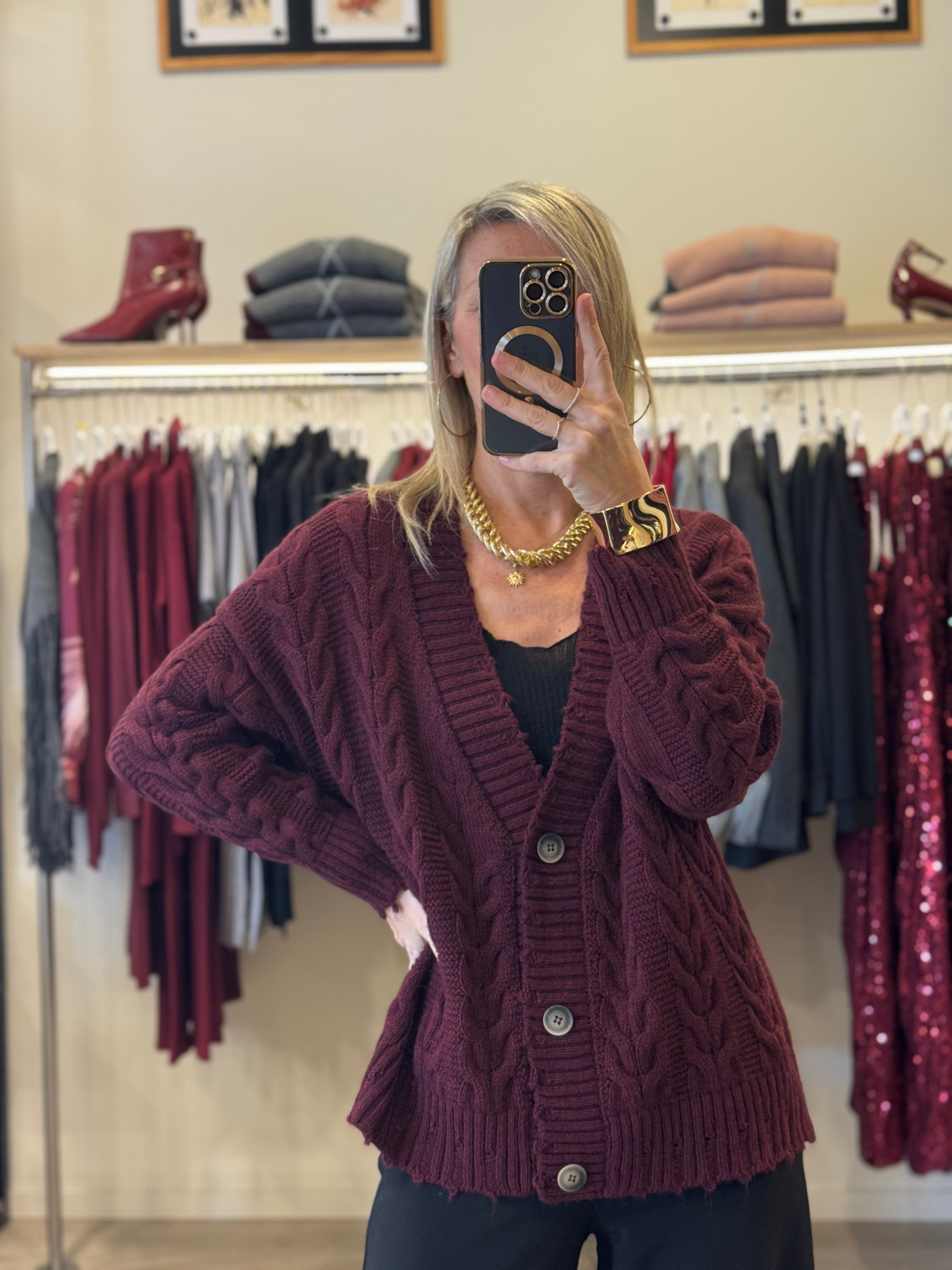 Maxi cardigan trecce