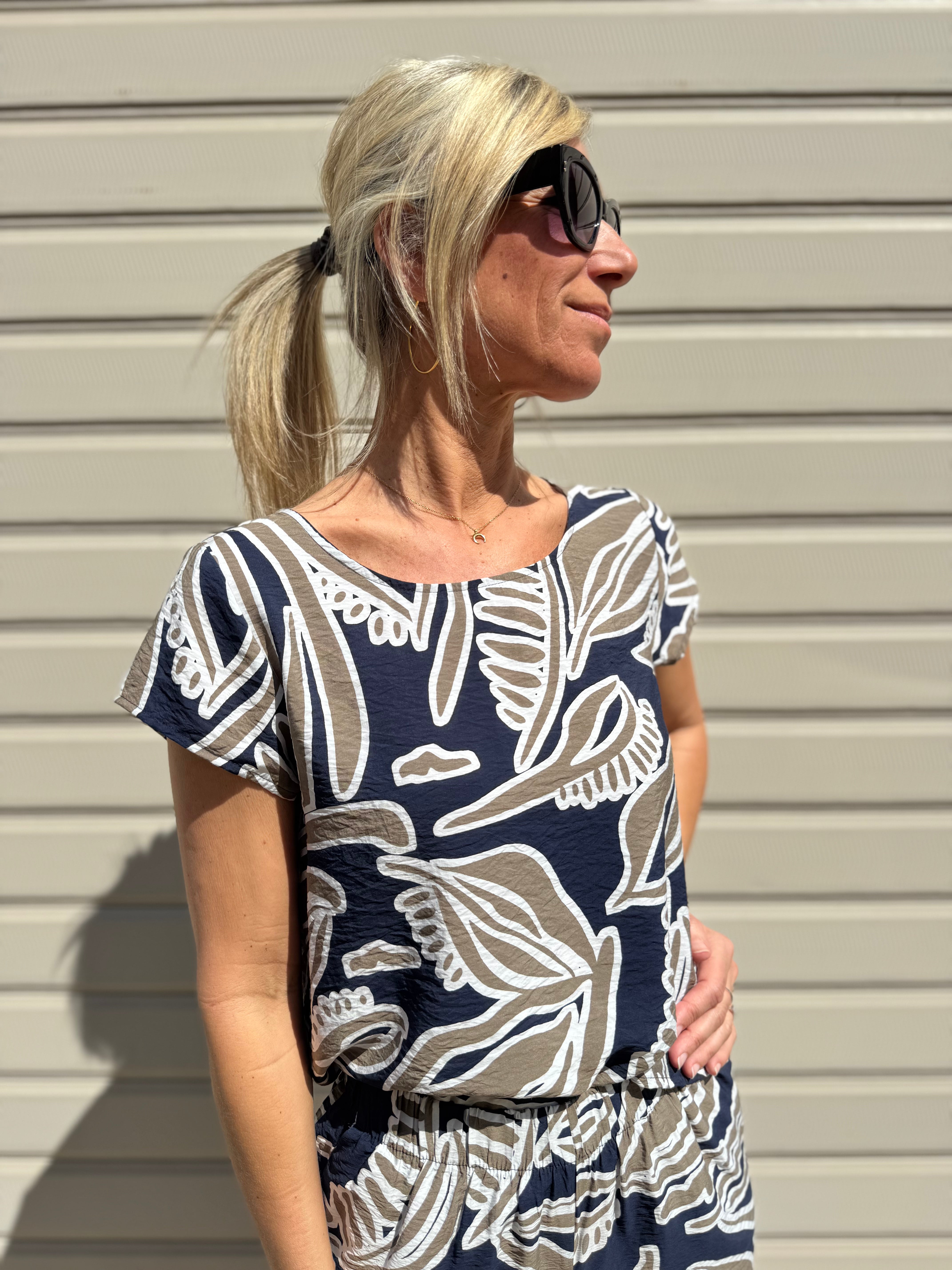 Blusa foglie stilizzate jdy