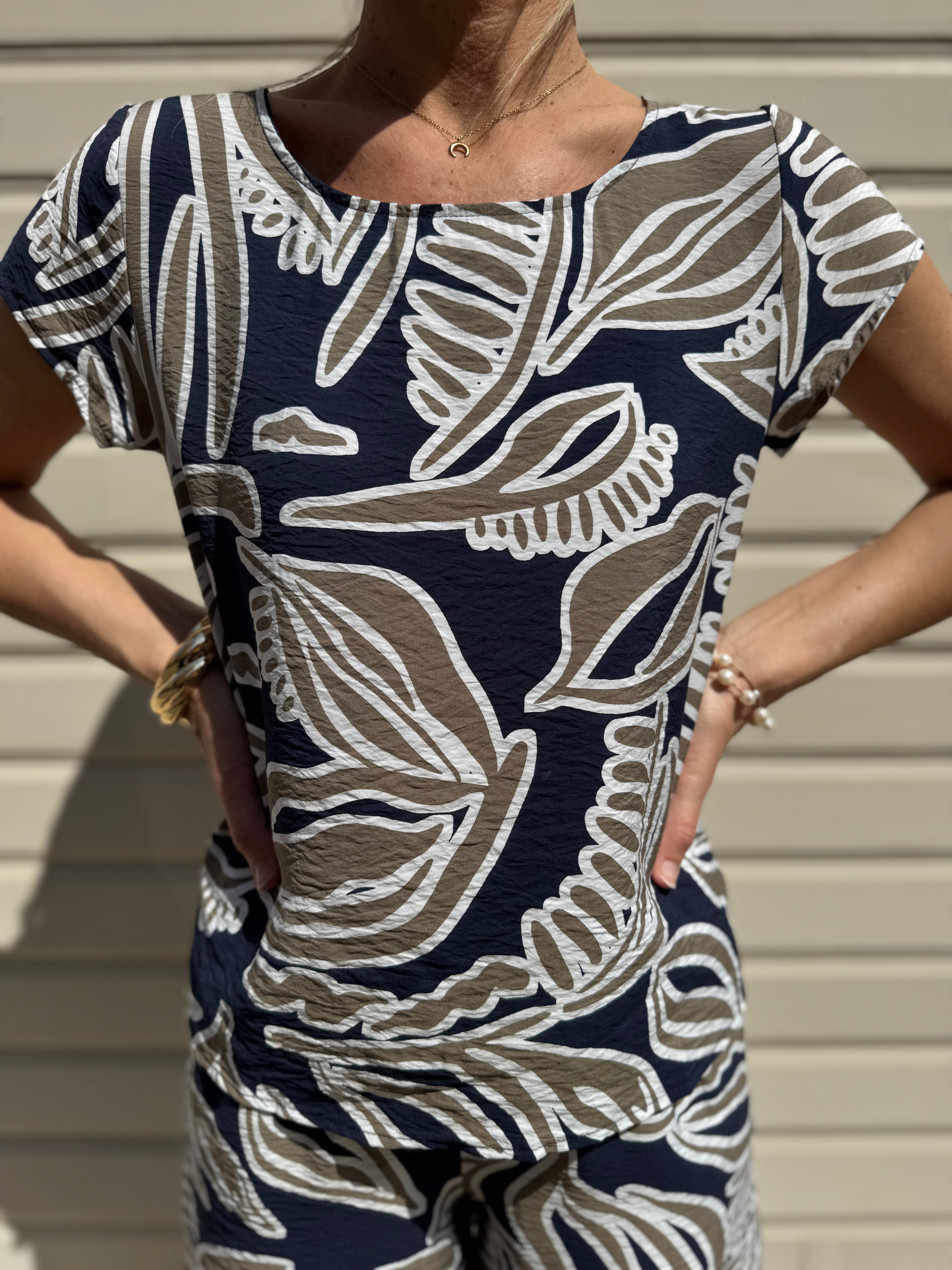 Blusa foglie stilizzate jdy