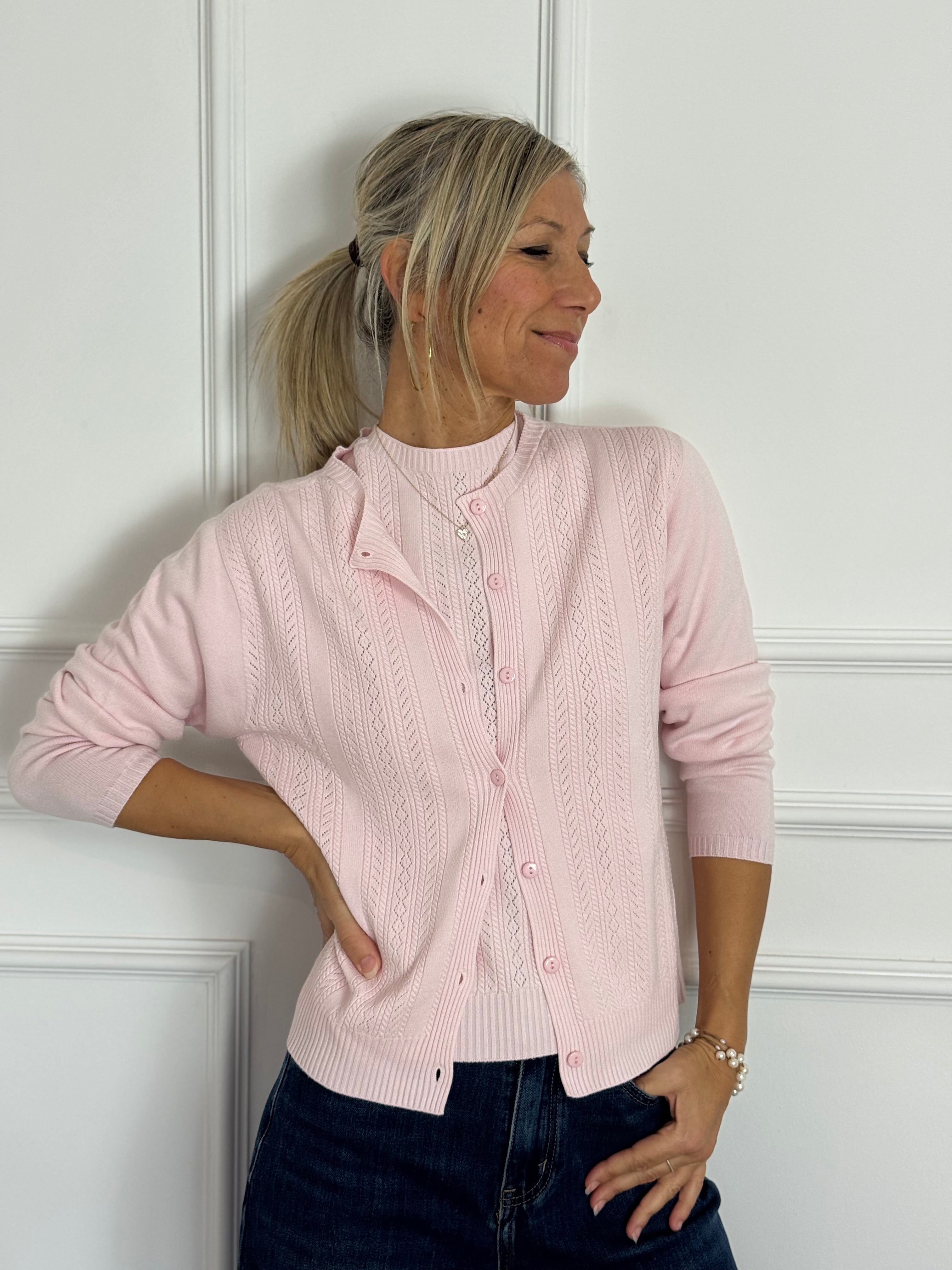 Cardigan traforato kontatto