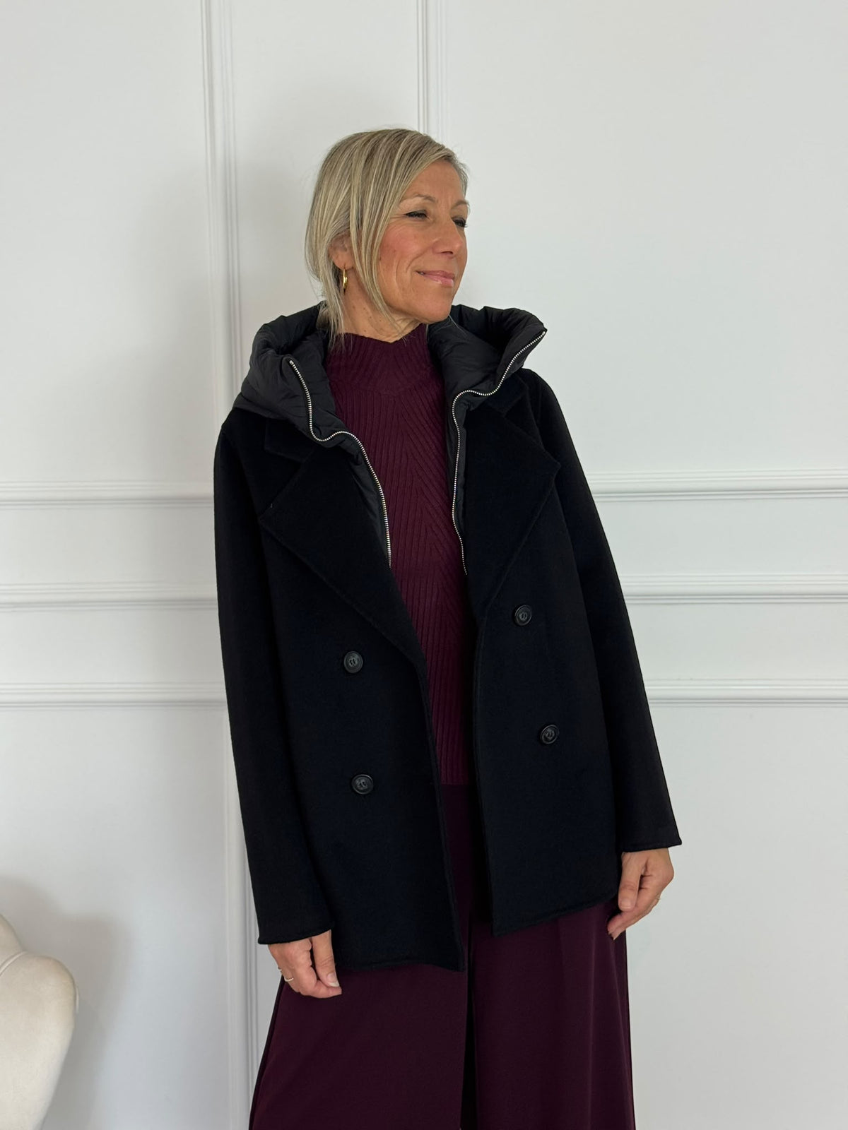 Cappotto corto cappuccio mimì