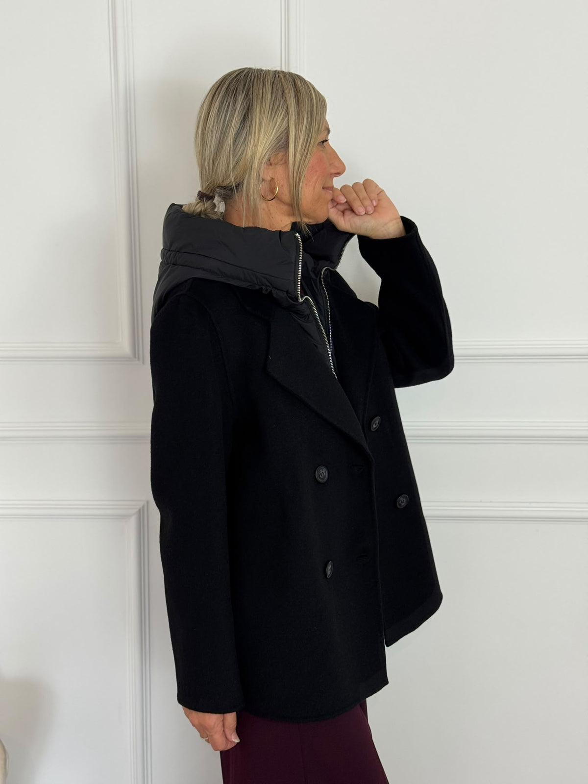 Cappotto corto cappuccio mimì