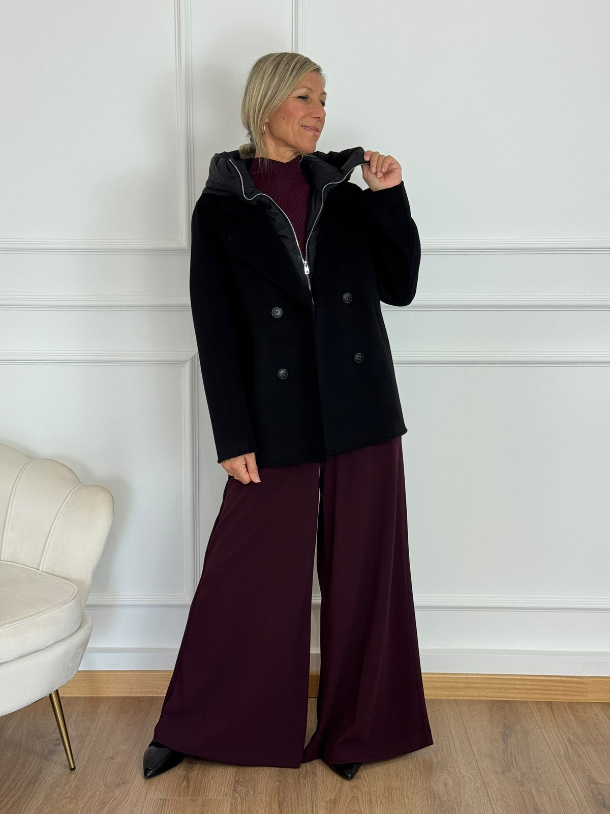 Cappotto corto cappuccio mimì
