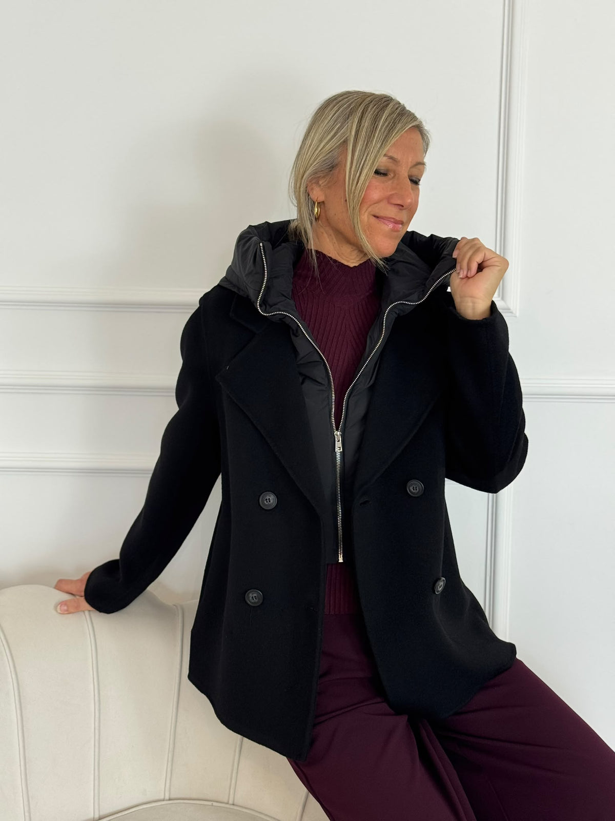 Cappotto corto cappuccio mimì