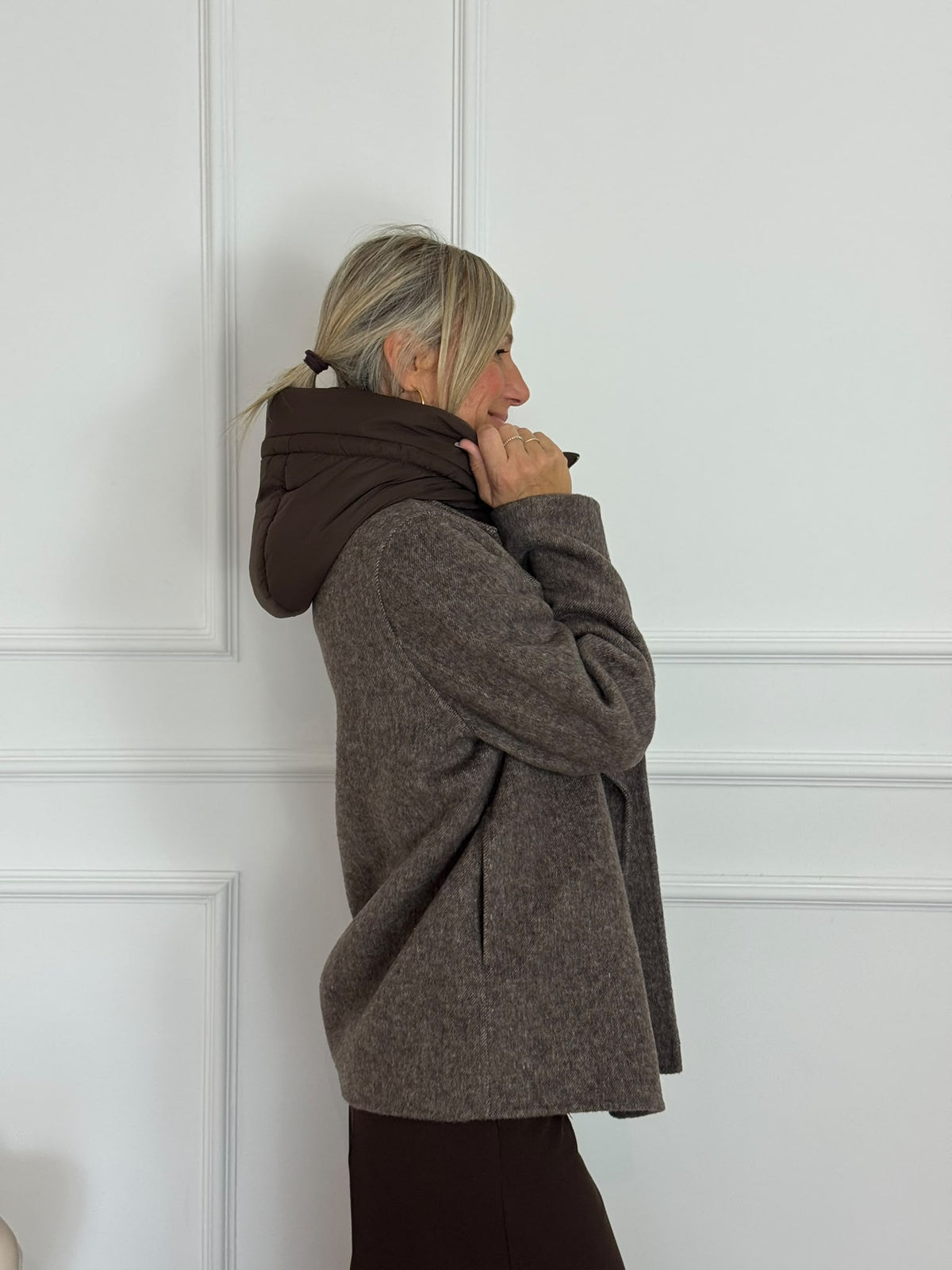 Cappotto corto cappuccio mimì