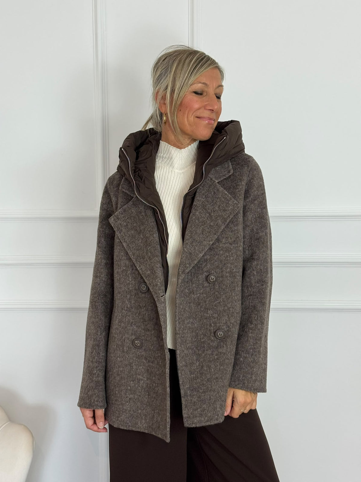 Cappotto corto cappuccio mimì