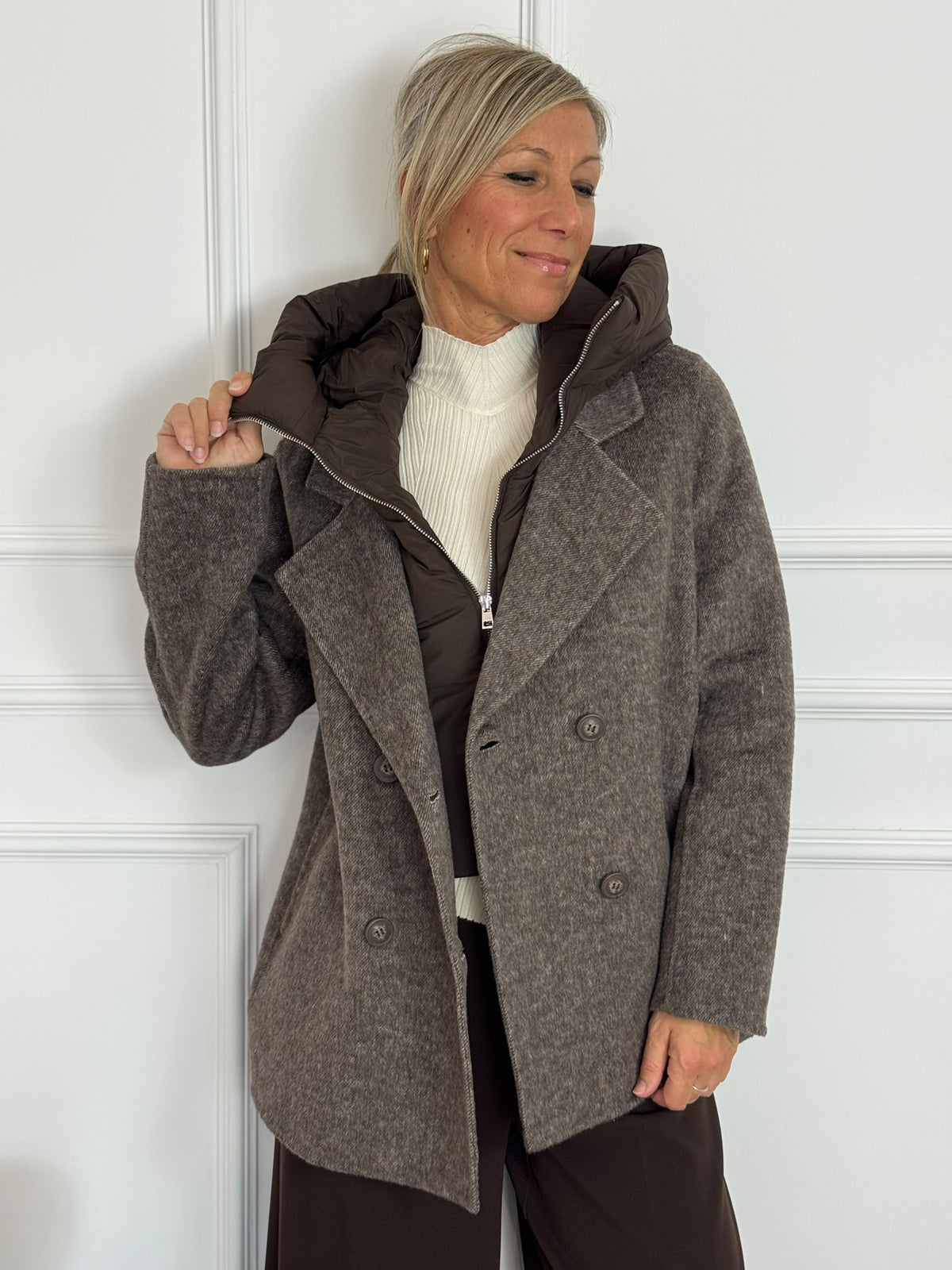 Cappotto corto cappuccio mimì