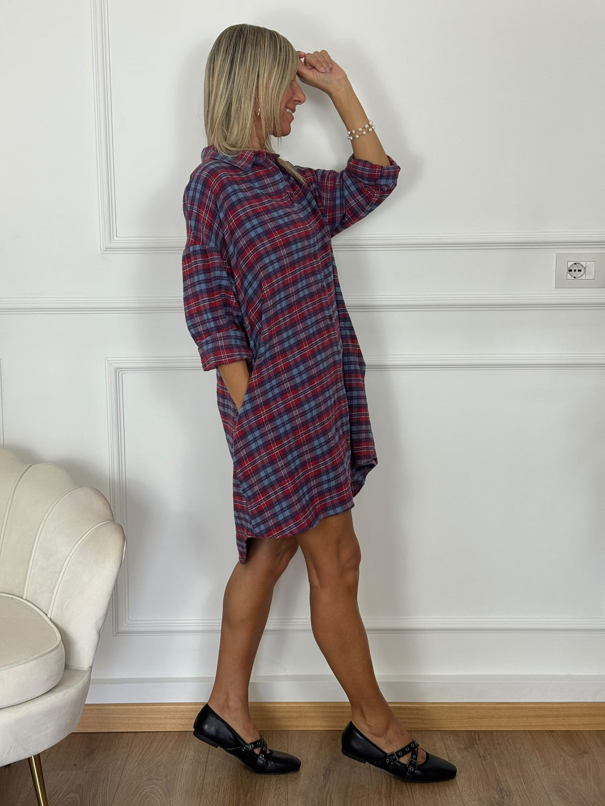 Abito camicia check adora
