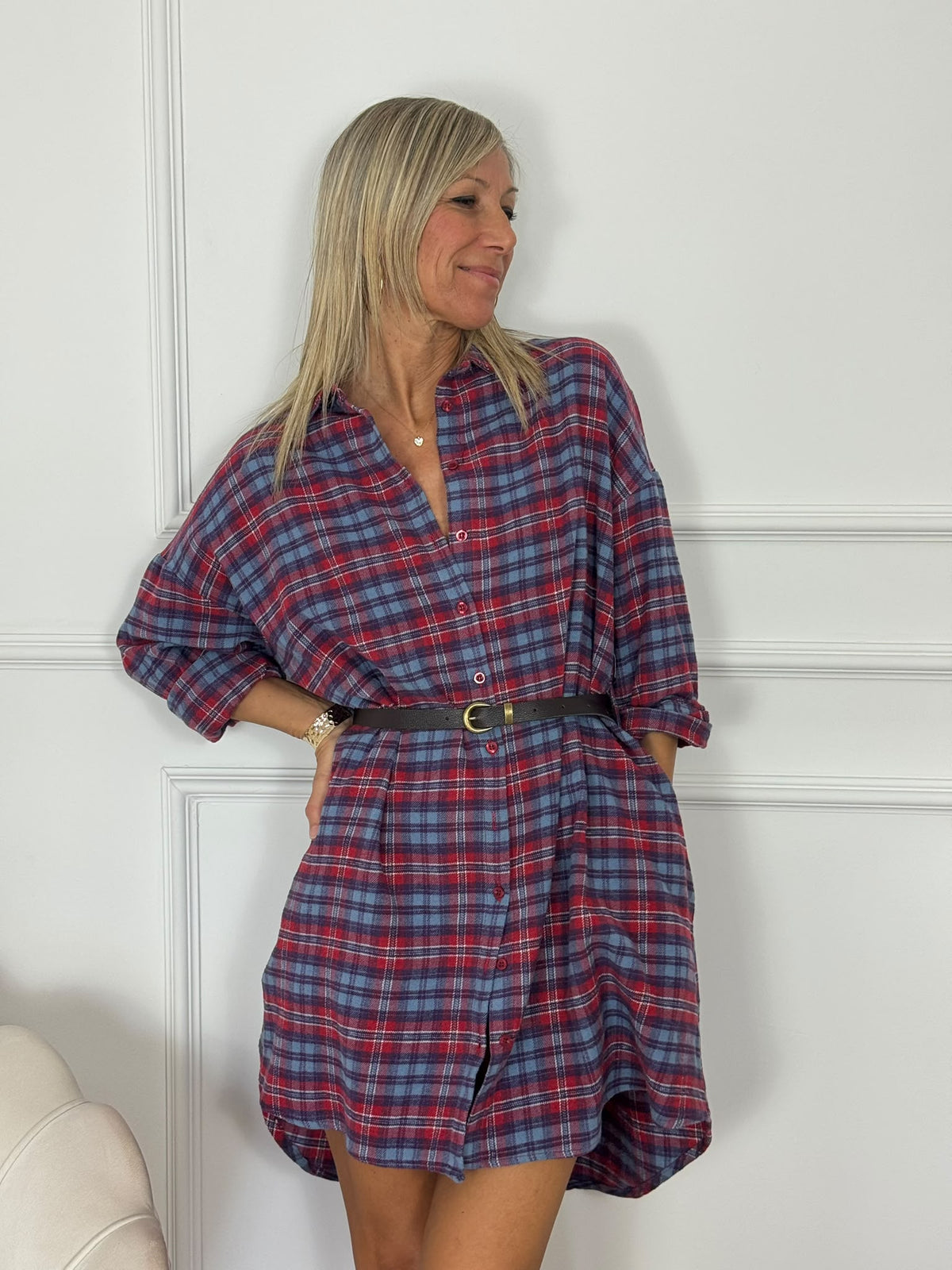 Abito camicia check adora