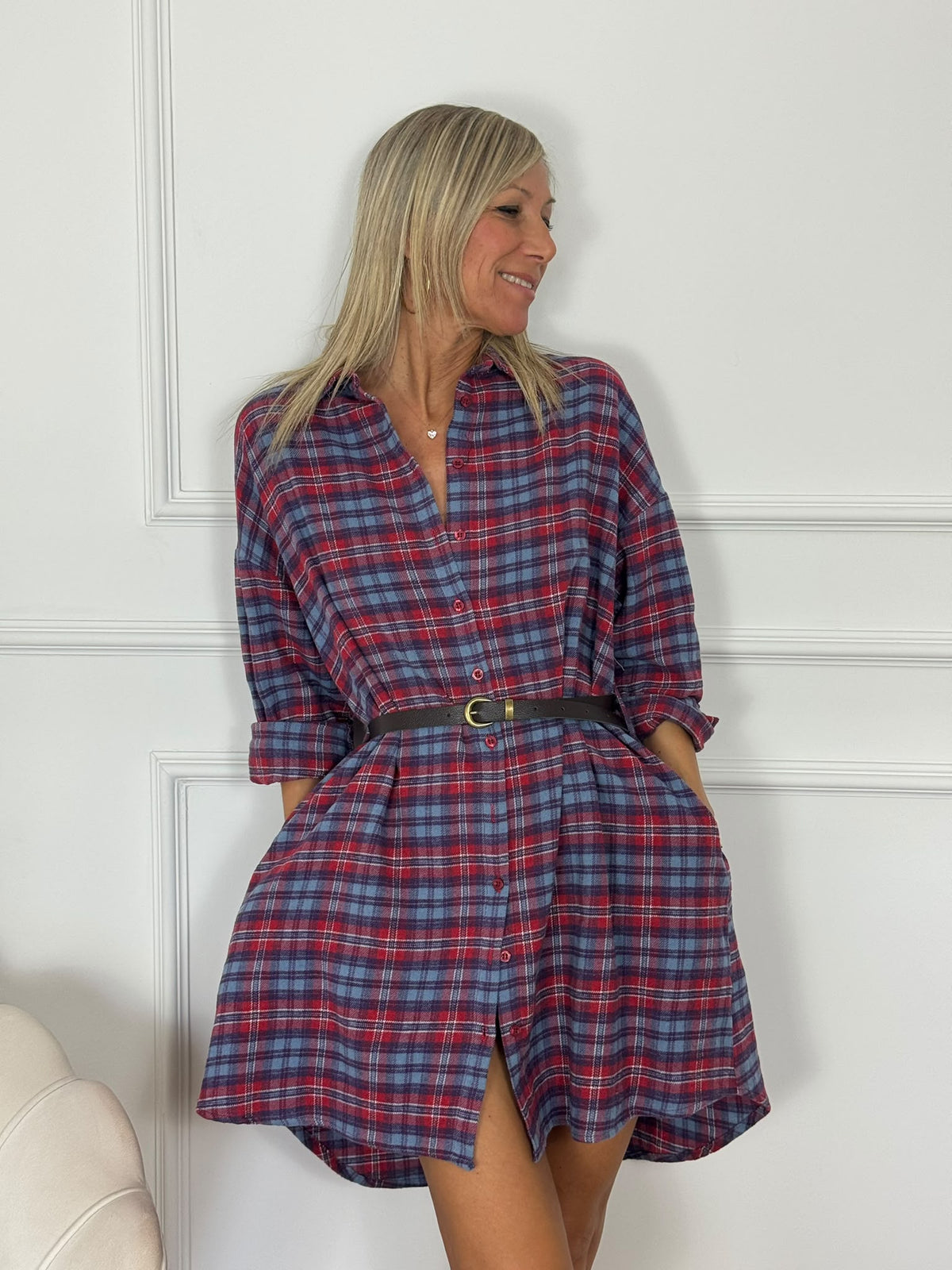 Abito camicia check adora
