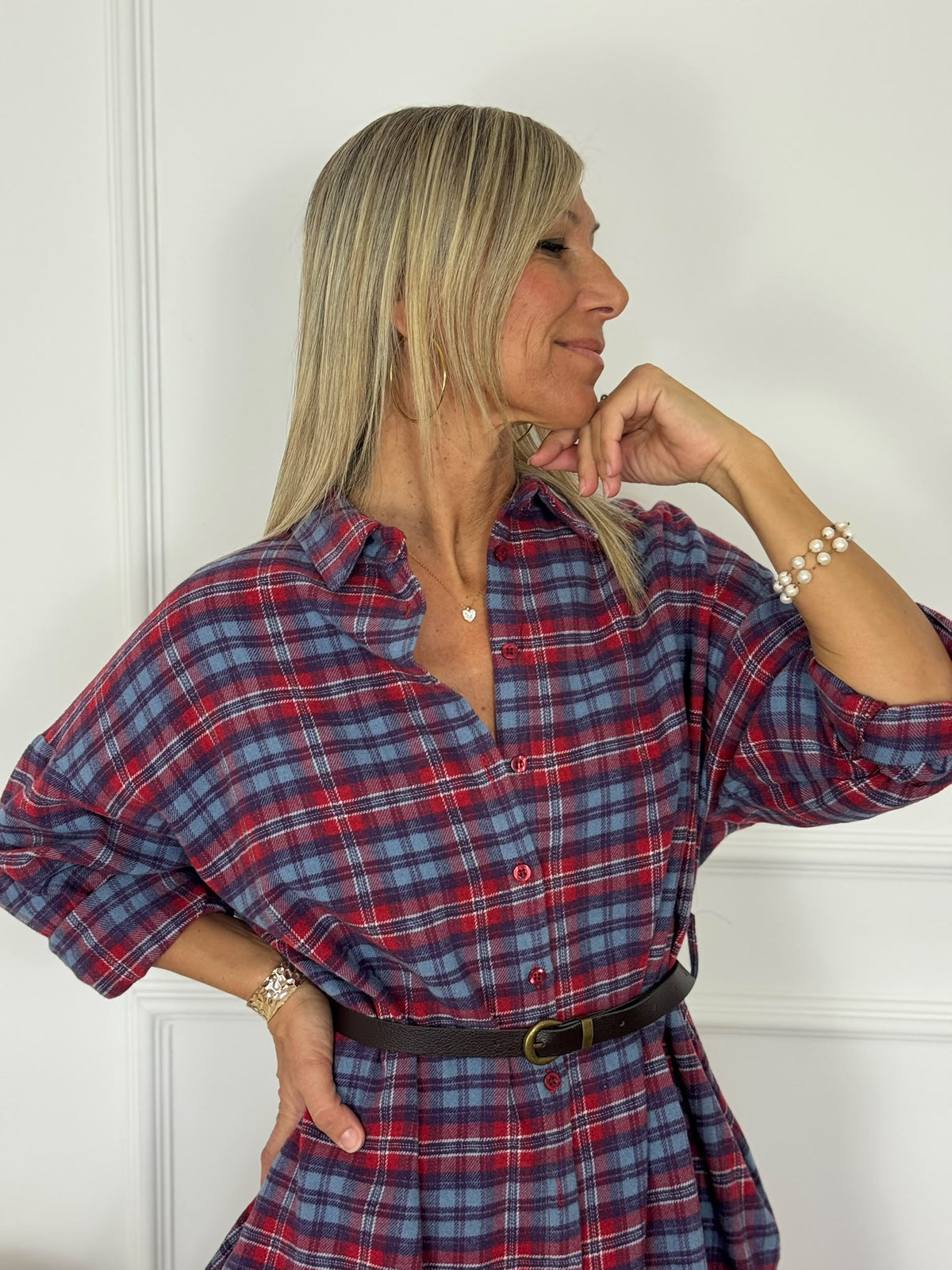 Abito camicia check adora